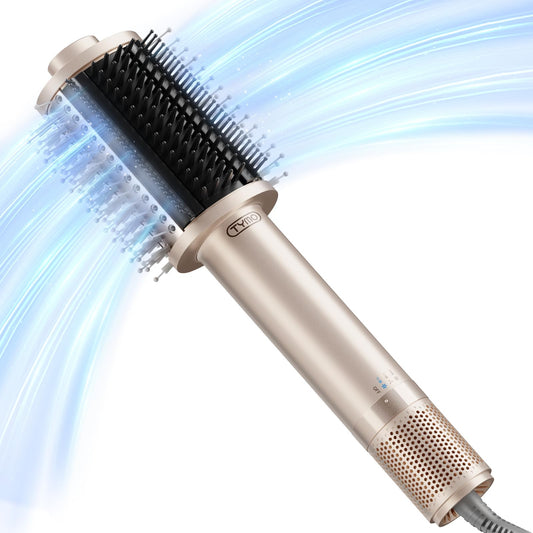 TYMO 4.0 Hair Blow Dryer Brush, Lightweight Ionic Blowout Hair Dryer Brush 3X Faster Drying 5-in-1 Blowout Brush Adds Shine, Volume & Fullness for Anti-Frizz Straight, Curl & Blowout Style, Champagne