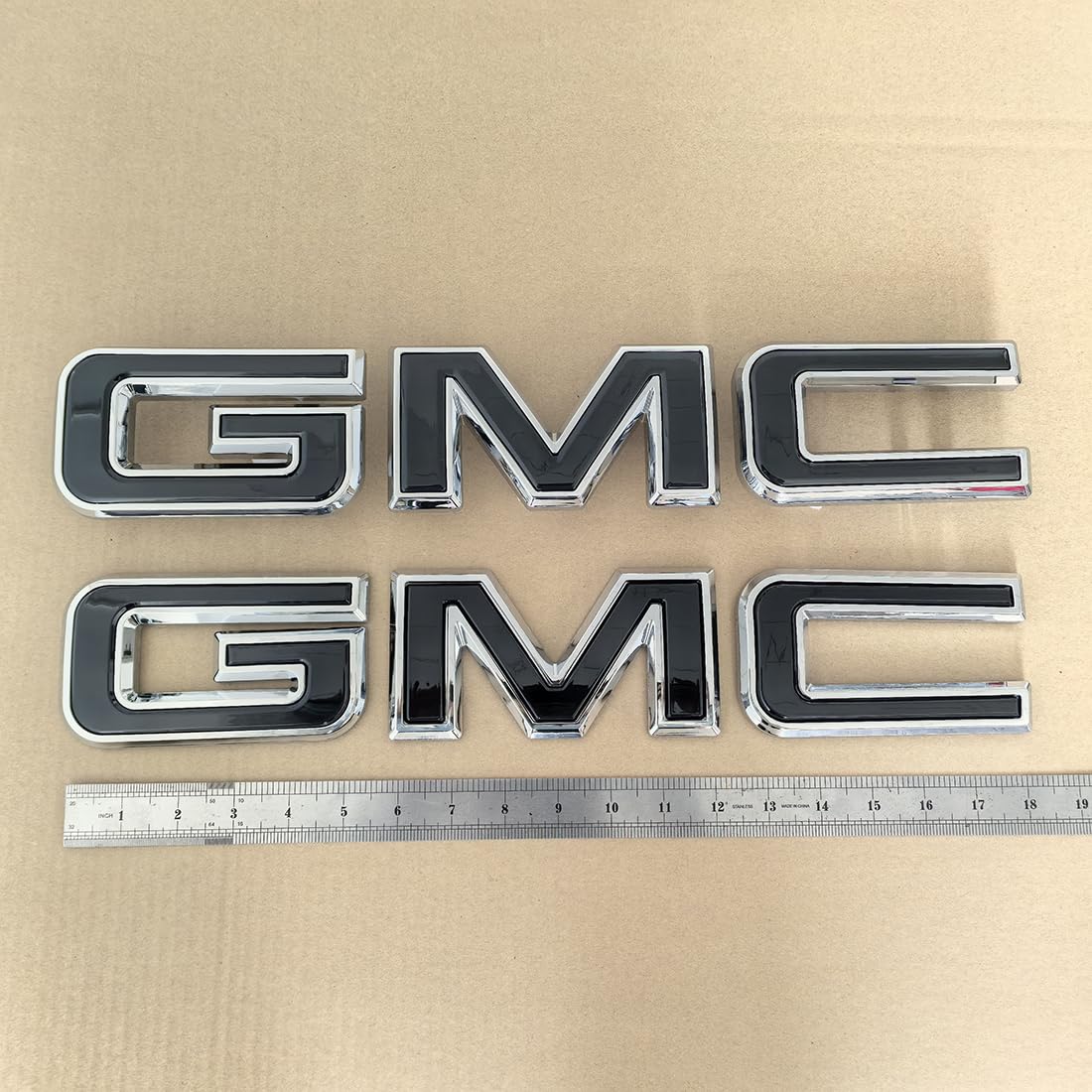 Kit OEM 2019-2026 Front & Tailgate Emblem Replacement for 2019+ Sierra 1500 AT4 Denali 2500HD 3500HD Badges, 2023-25 Canyon 86539816 (Gloss Chrome with Black)
