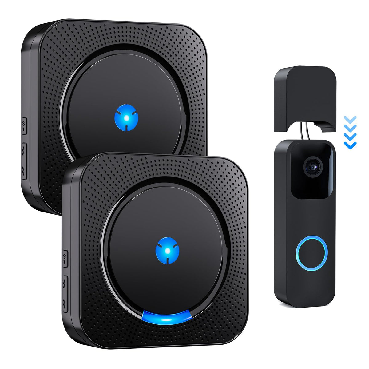 Wireless Doorbell Chime Receiver Extender for Blink Video Doorbell - Compatible with Blink Video Doorbell -Upgraded Loud & Clear (1 Video Doorbell Extender 2 Receiver）