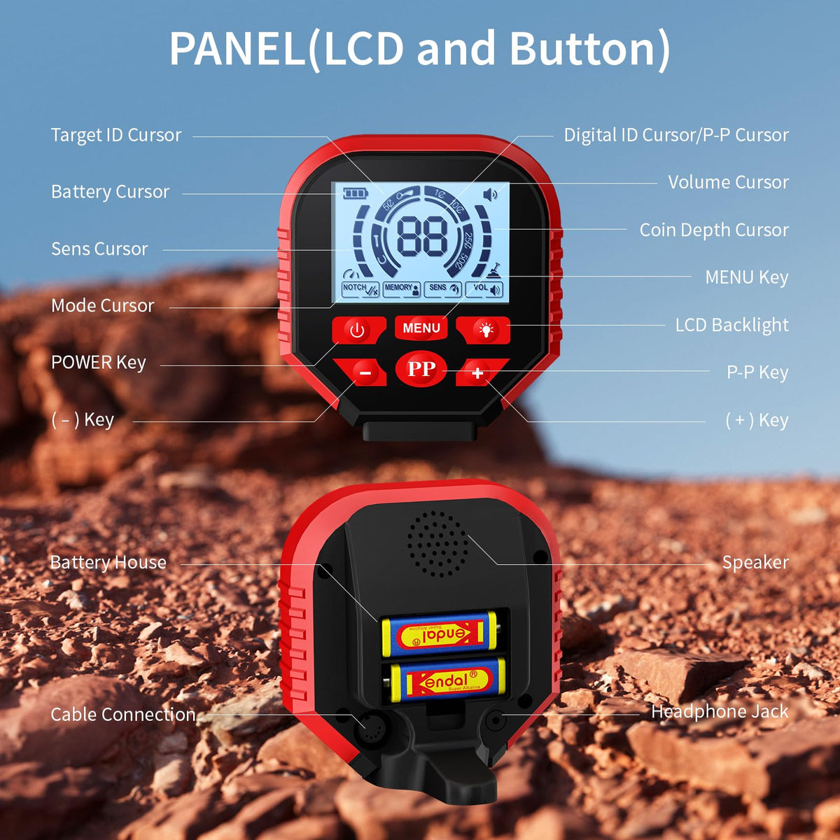 2026 Latest Higher Accuracy Professional Metal Detector for Adults with LCD Gold Detector with Advanced DSP Chip, IP68 Waterproof Search Coil, 2.26 Pounds Lightweight Suitable for Beach and Backyard