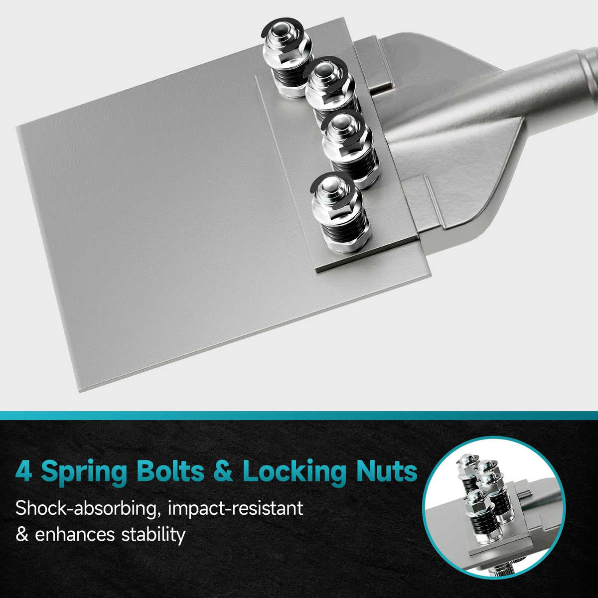 65A Shank 6 Inch Wide Floor Scraper Chisel Bit 24" Long Alloy Steel Jack Hammer Drill Bit Blade Scraper, Spring-loaded Bolt Reinforcement, Removal Tools for Tile Thinset