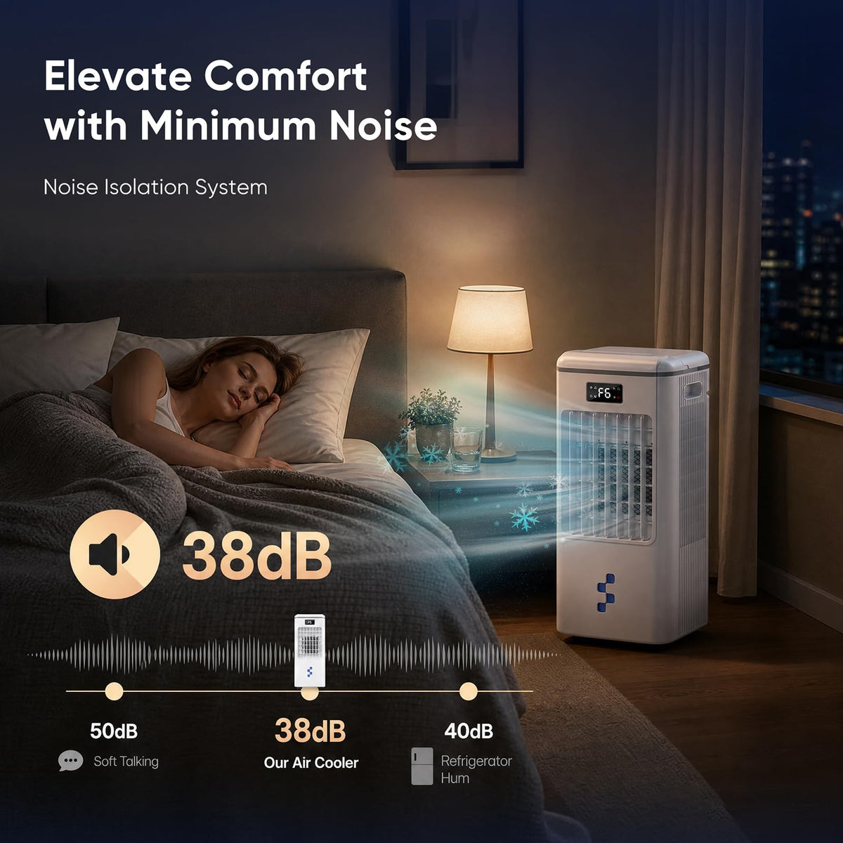 Windowless Portable Air Conditioners Fan, Swamp Cooler 3 Modes & 3 Speeds, 16FT Remote,12H Timer for Smart Auto-off, No Hose Needed,2-Gal Tank for 20H Cooling 36db Evaporative Air Cooler
