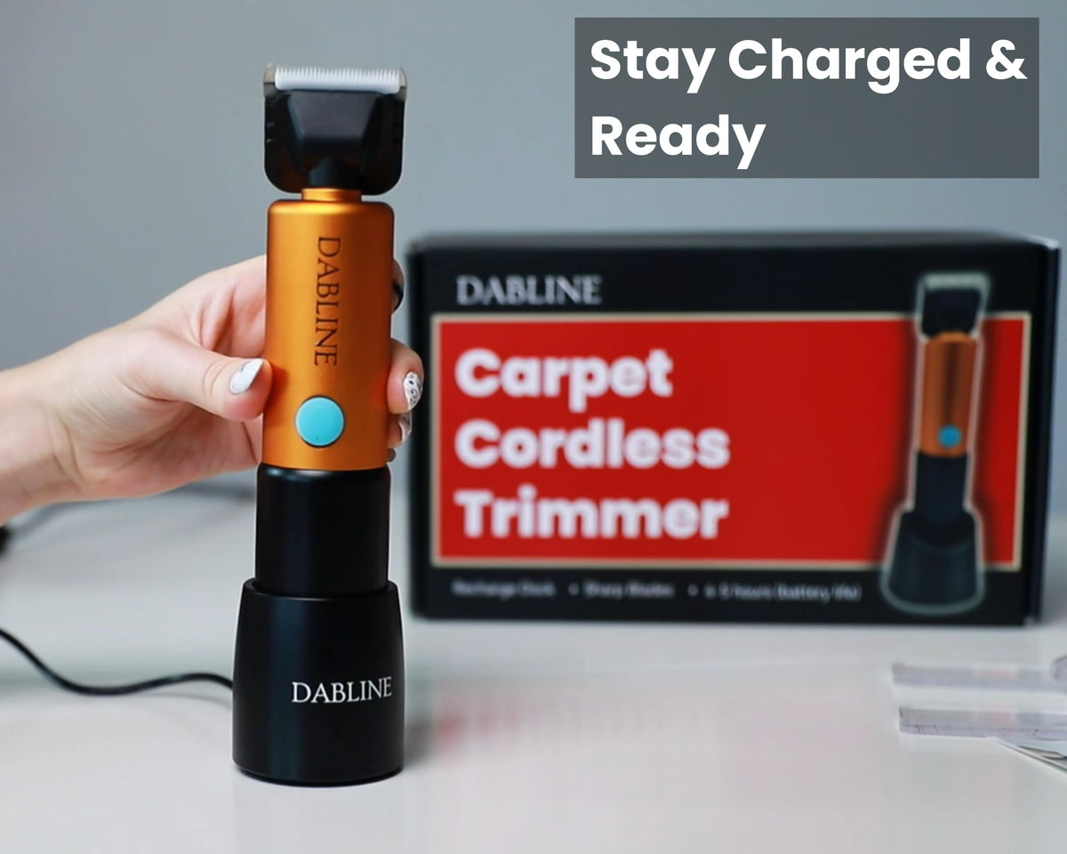 DABLINE Cordless Carpet Trimmer Shearing Guide, Lightweight Carpet Shaver, 2 Blades, 400W High Power, For Tufting Rugs