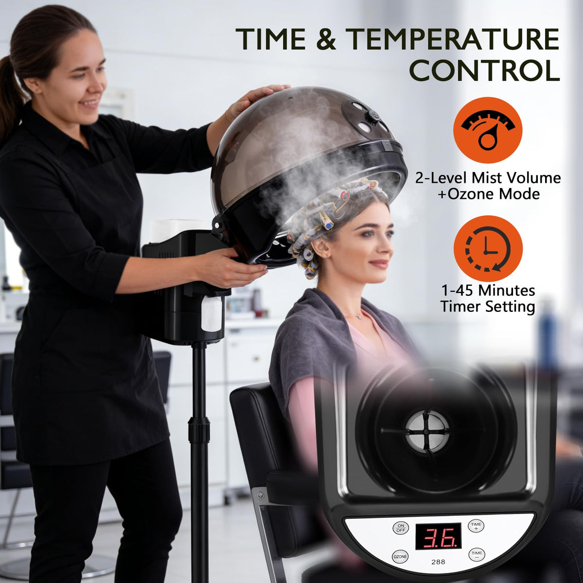 Artist hand Professional Hair Steamer for Deep Conditioning, Standing Hair Steamer with Timer, Adjustable Height Steamer for Hair Beauty Salon Home Use