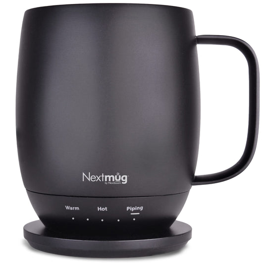 Nextmug - Temperature-Controlled, Self-Heating Coffee Mug (Black - 14 oz.) – No App, Long-Lasting Battery for Work & Study, Great Gift for Coffee Lovers
