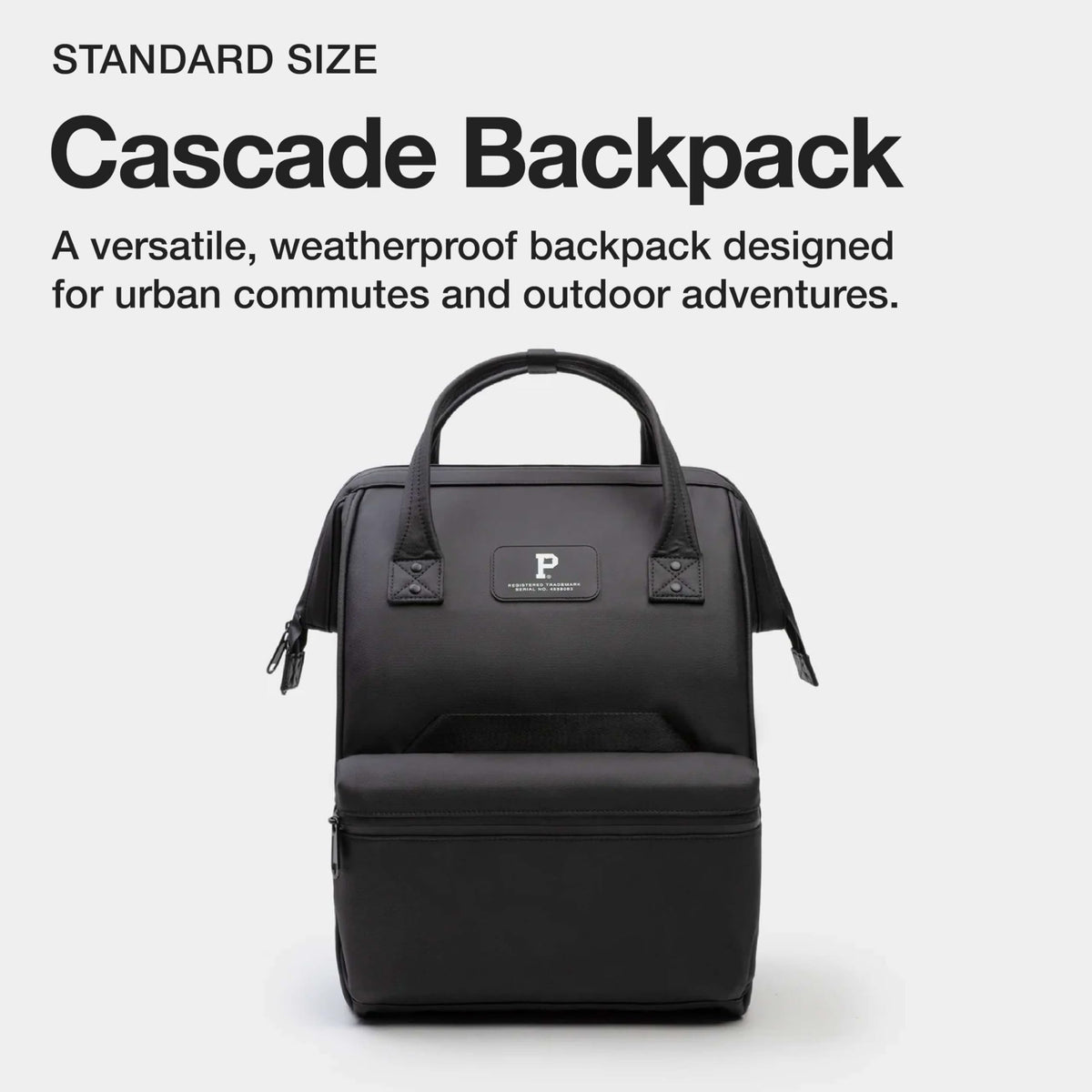 Portland Gear Cascade Standard Backpack, 21L, Black Weatherproof Construction, Perfect for Daily Use and Travel, Padded Laptop Sleeve and Adjustable Straps