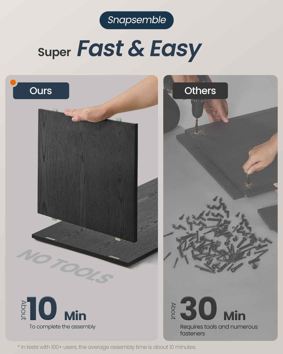 SONGMICS HOME Cat Litter Box Enclosure, Snapsemble Superfast Assembly Litter Box Furniture for Large Cats, Display Side Table, Push-to-Open Doors, Ebony Black and Somber Walnut UPCL013BE01S