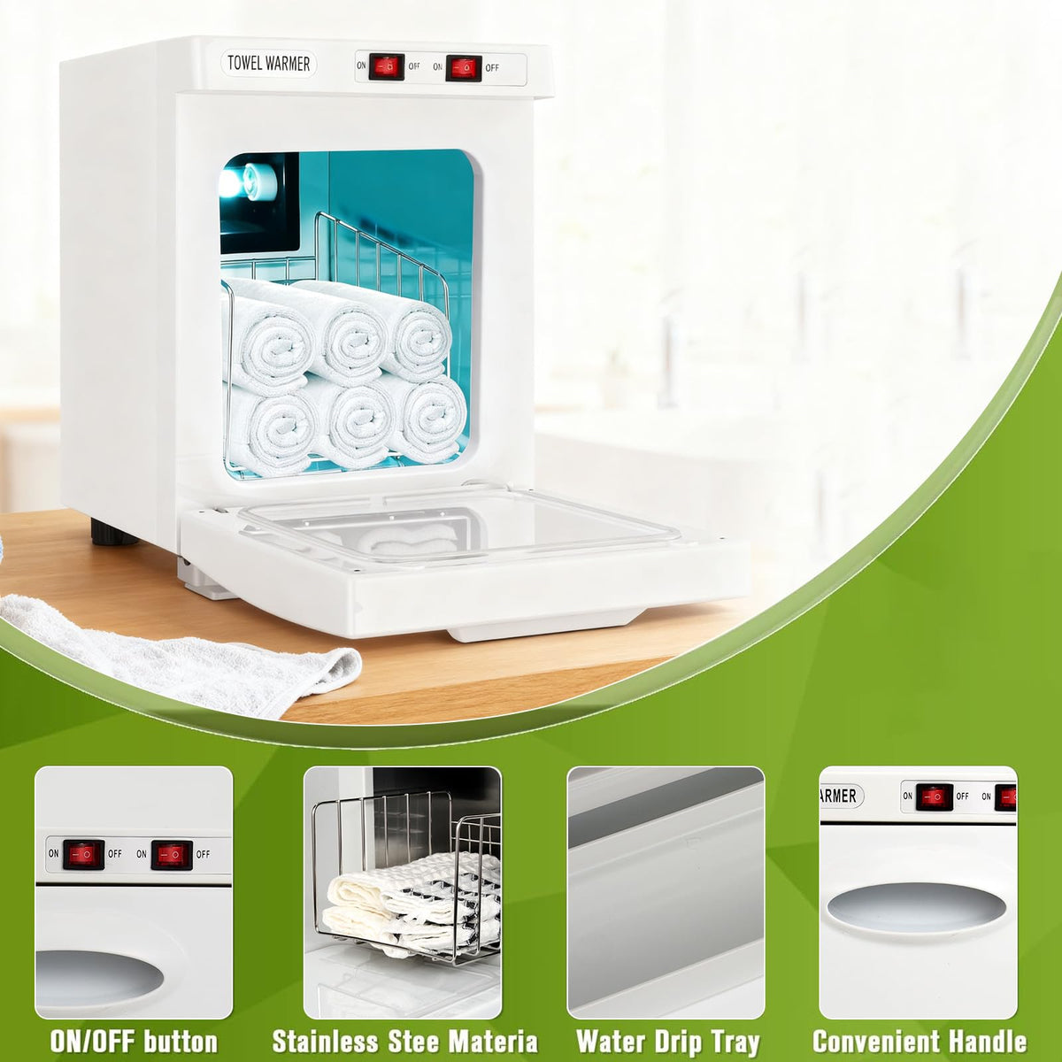 Hot Towel Cabinet 5L, Hot Towel Warmer Cabinet, Extra Large Capacity Heater for Spa, Massage, Salon, Home Use (White 5L)