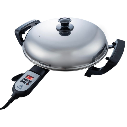 Ethniq 16" Electric Griddle for Ethiopian Injera, Somalian Anjero, Crepe, Lefse, Mogogo, Mitad, Pancake Teff Maker - Adjustable Digital Heat Control - Non-Stick Surface - Even Heat Distribution