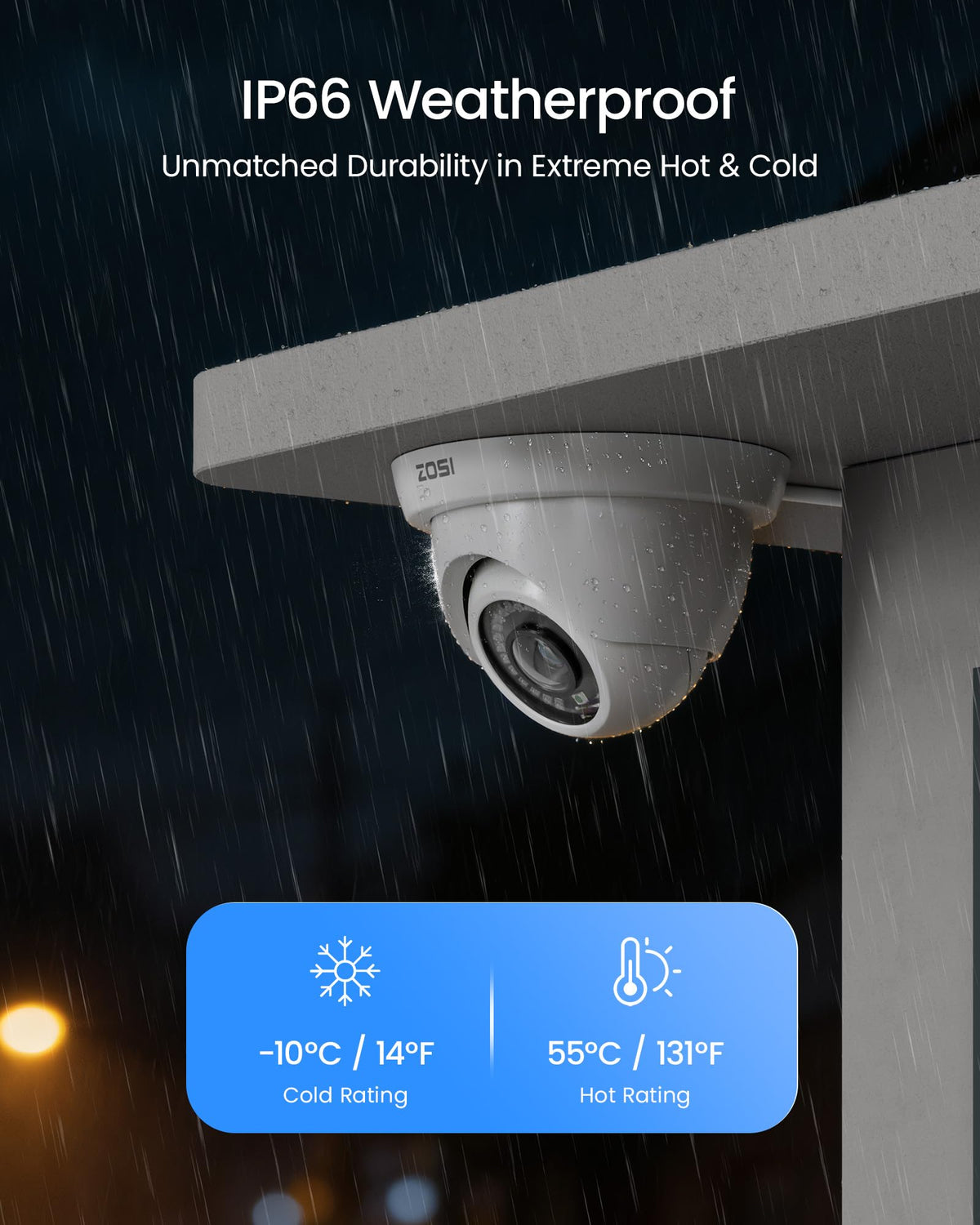 ZOSI 3K Lite Wired Security Camera System, 4 X 2MP Dome Cameras, 500GB HDD AI Human/Vehicle Detection, 5MP Lite H.265+ 8 Channel Surveillance DVR, IP66 CCTV Camera, 80ft Night Vision, Remote Access