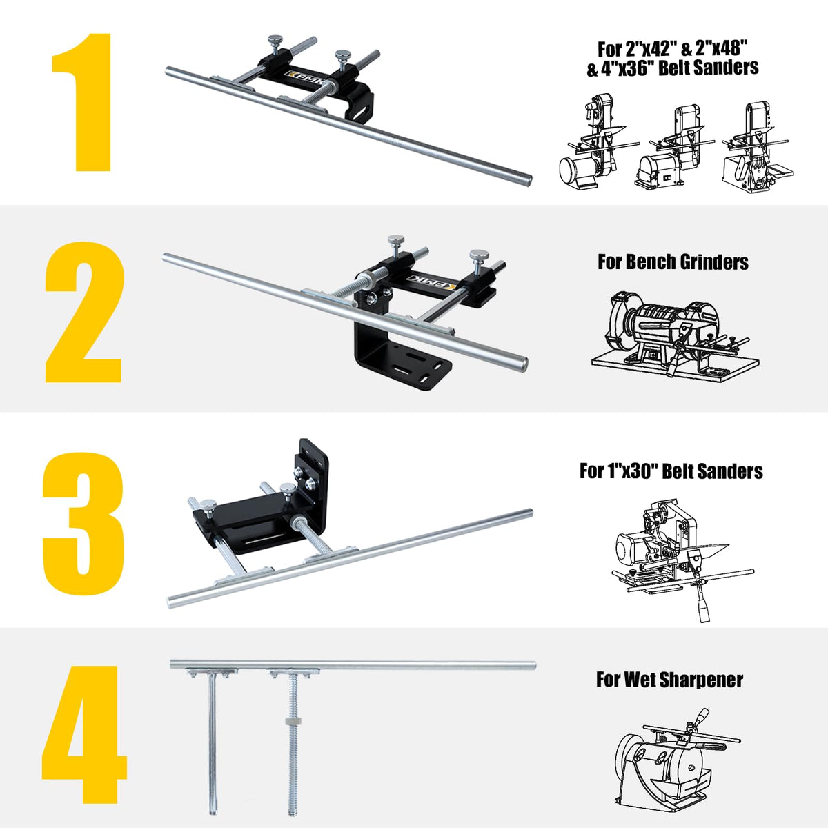 3-in-1 Extended Universal Support bar with Micro Adjust Bench Grinder Mounting Set, Extended Support Bar for wet sharpening system& Belt sander, for Vevor, Bucktool, Wen, Tormek
