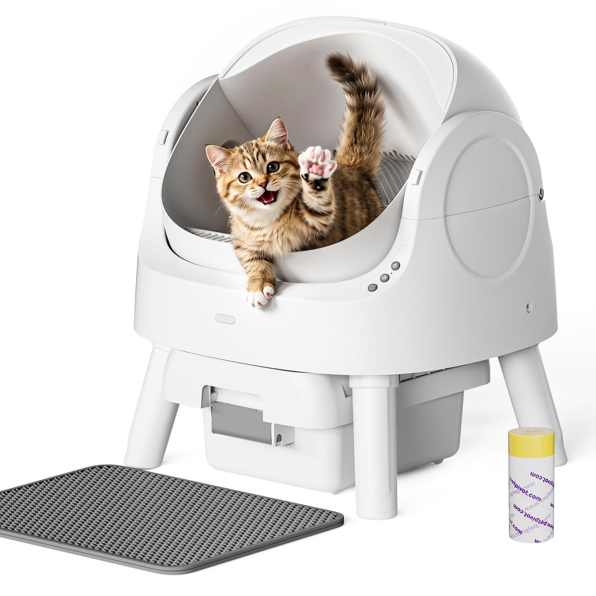 Self Cleaning Litter Box, Self Cleaning Cat Litter Box, Open-Top Design No app or Wi-Fi needed—plug in this self cleaning cat litter box, press the power button, and spend less time scooping