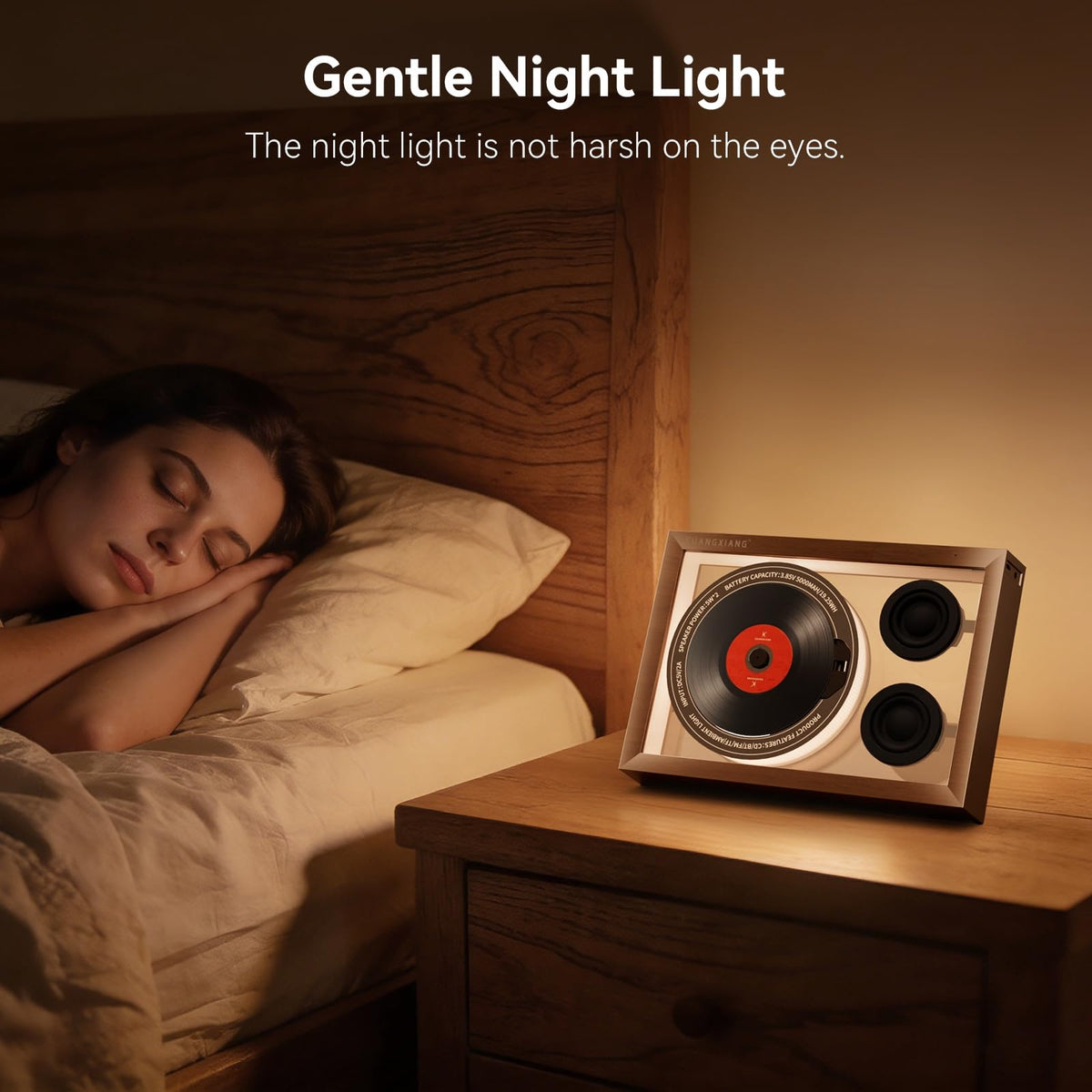 Retro CD Player Bluetooth 5.4 Speaker for Home Office Wall & Desktop Mount FM Radio, Gifts for Men, TF Card Support, 5000mAh Battery, LED Night Light, Built-in Mic, Remote Control, Dual Speakers