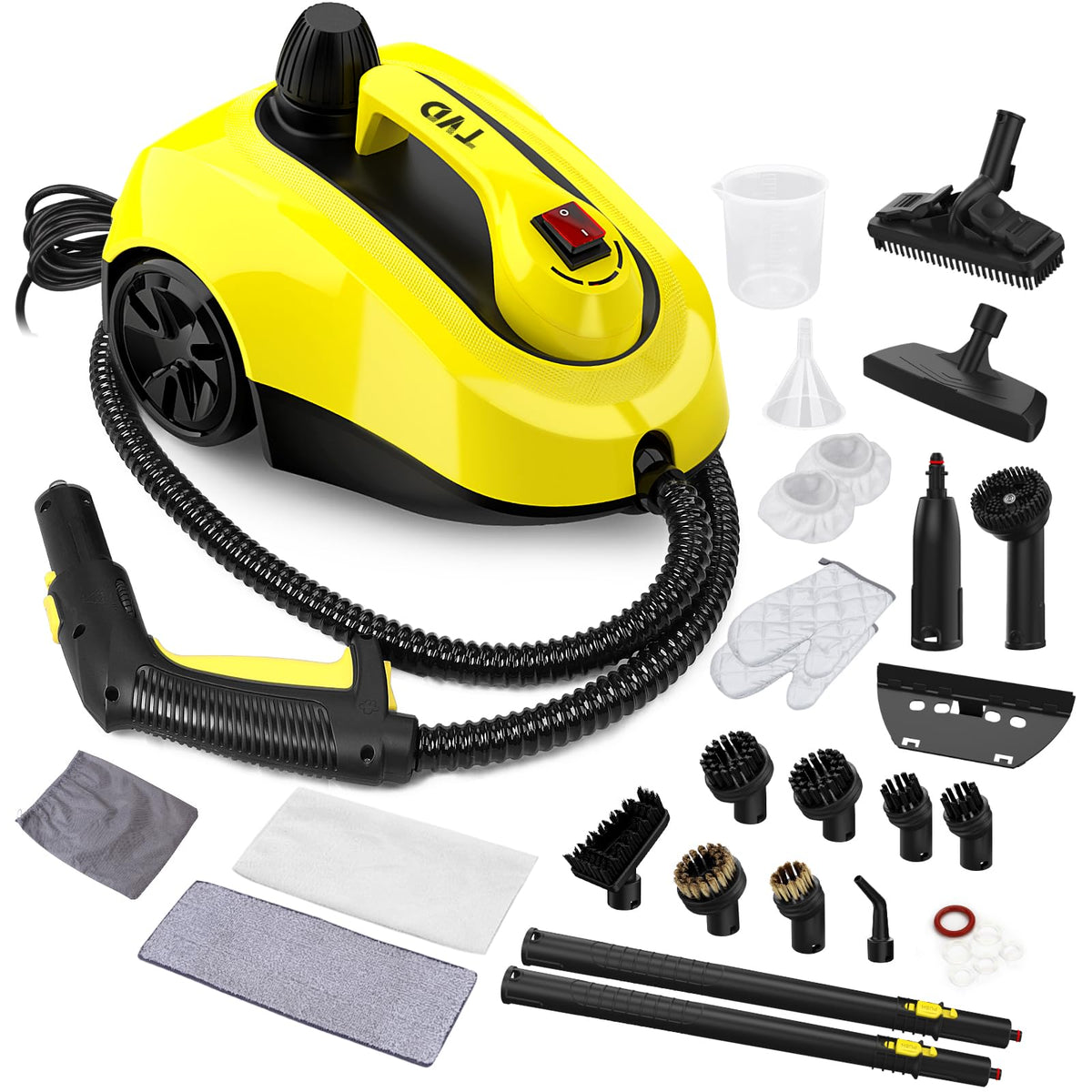 TVD 5 Bar 320°F Steam Cleaner for Home, Bathroom, Kitchen, Floor & Grout 26 Accessories | Easy of Use | 5M Power Cord | Large Tank | Chemical-Free | Safety Lock | for Tile, Wall, Toilets & Stovetop