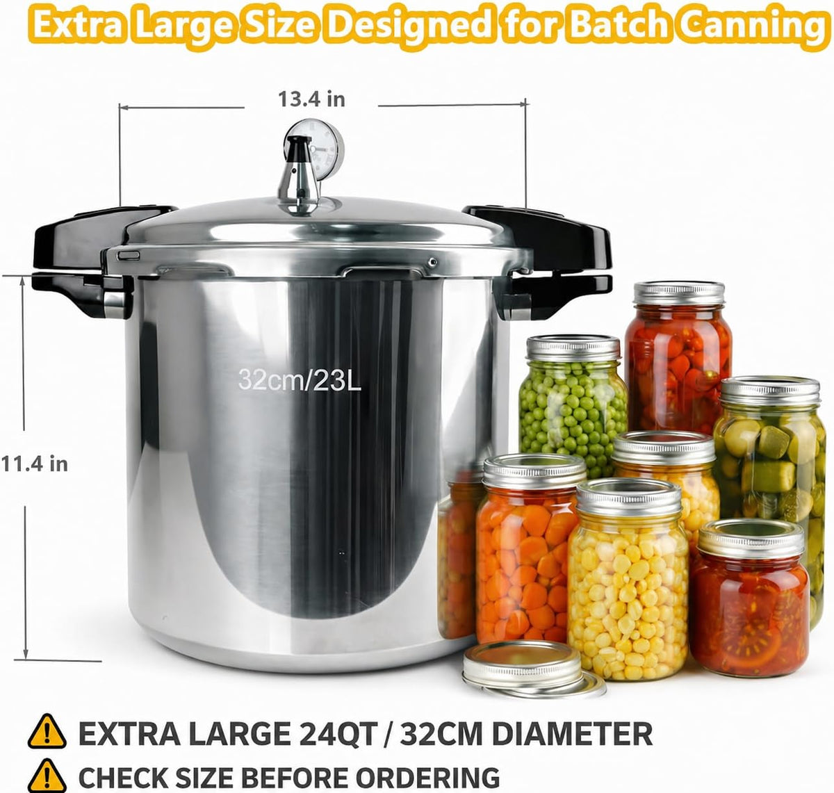 24qt pressure canner and canning pressure cooker with gauge,14.5PSI,practical 7pc Canning Supplies Starter Set,compatibility gas and induction cooktops, pressure cooker for canning (GREEN)