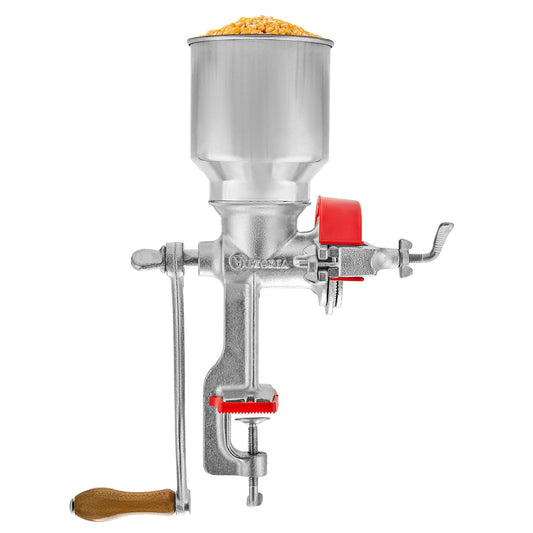 Victoria Manual Cast Iron Grain Mill 2400g with High Hopper Premium Corn-Grinding Mill and Grain Grinder, Made in Colombia