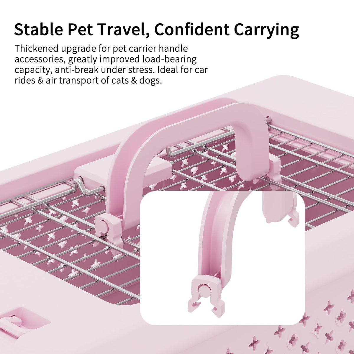 RIZZARI 22" Hard Cat Carrier: Travel Kennel for Cats & Small Dogs Strong Metal Locking Door / Ventilated Side Panels / 22" Cozy Interior / Lightweight Structure / Top Carry Handle
