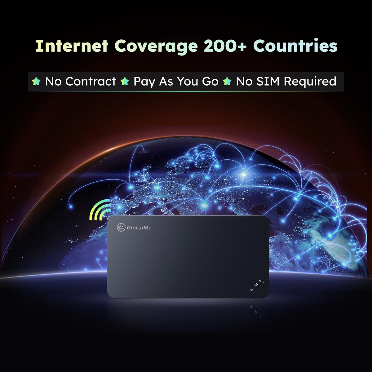 GlocalMe U3 4G Portable WiFi Hotspot for Travel in 200+ Countries Mobile Hotspot Device, No SIM Card Needed, 10 Connected Devices, Global 1GB Data 90 Days, Connect to the Best Intrenet