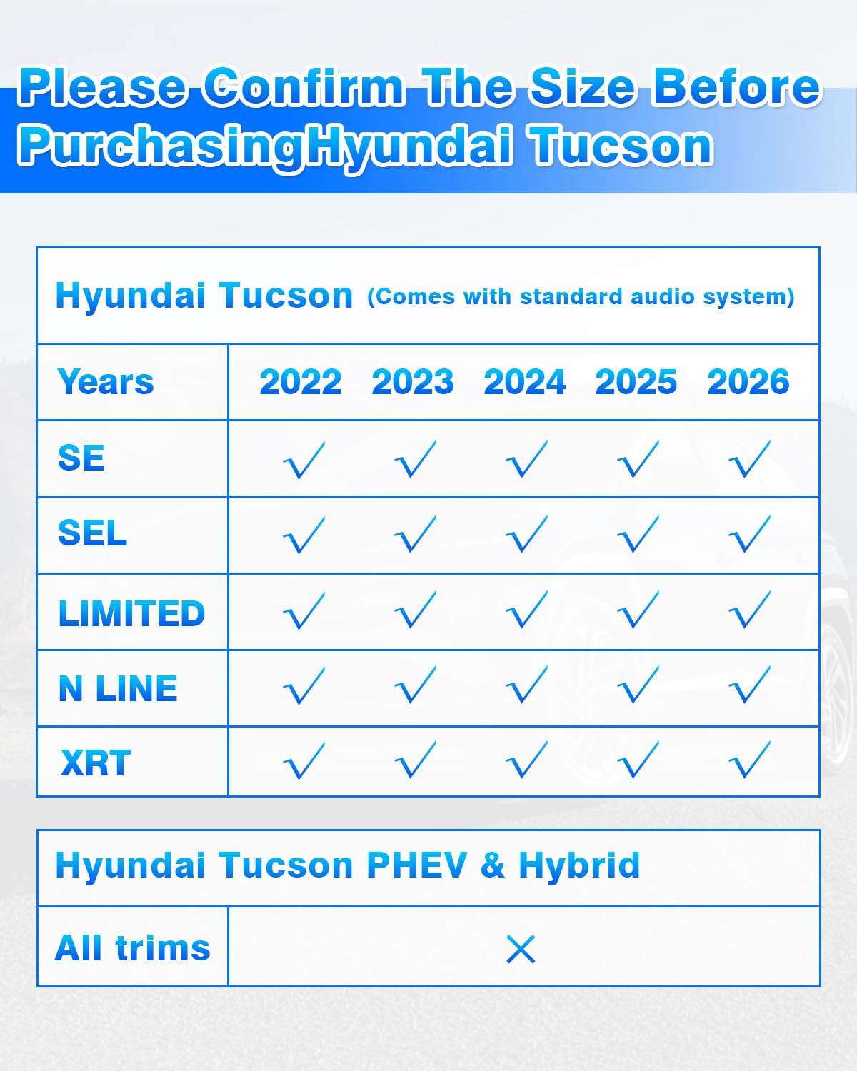Cartist Floor Mats for Hyundai Tucson Gas 2022-2025 2026 (Not Fit Hybrid or PHEV), All Weather Cargo Liner for Tucson Accessories, Heavy Duty Tucson SE | SEL | Limited | XRT Car Mats, Car Accessories