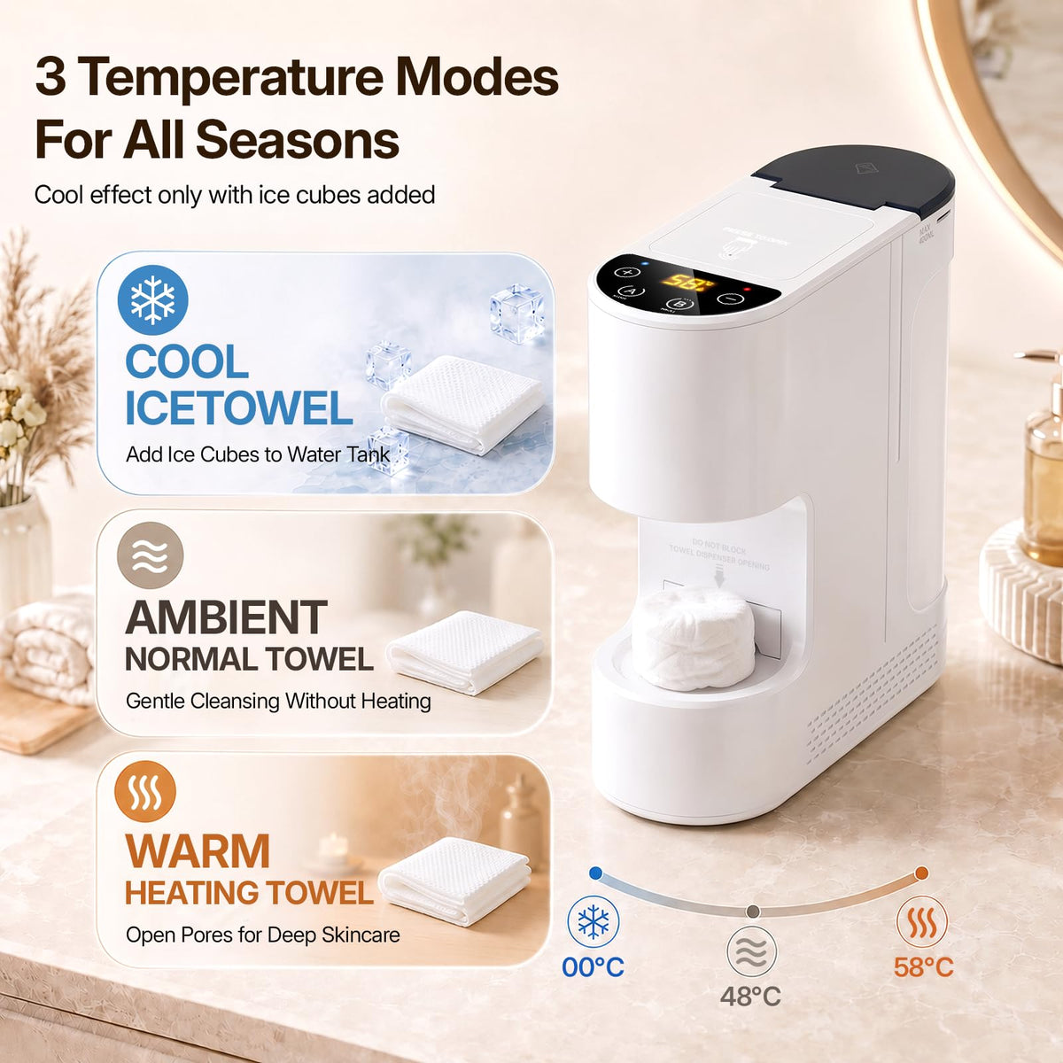 Towel Warmer for Bathroom & Spa,BEQOOL Hot Face Towel Dispenser Machine 5-Second Fast Heating Portable Mini Towel Heater for Esthetician, Facial Care, Home & Travel