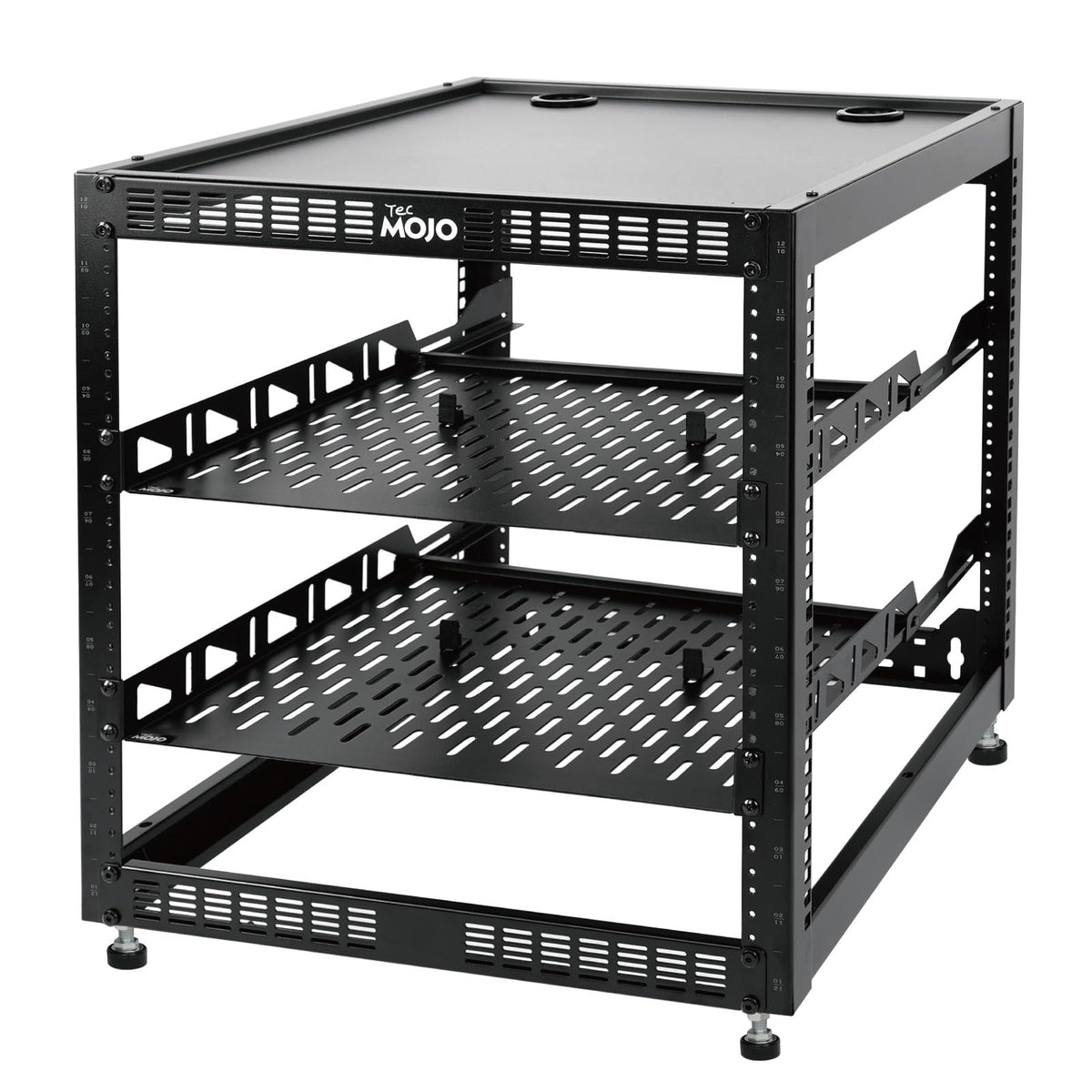 Tecmojo 12U Open Frame Network Rack for IT & AV Gear, AV Rack Floor Standing or Wall Mounted,with 2 PCS 1U Rack Shelves & Mounting Hardware,Network Rack for 19" Networking,Audio and Video Device