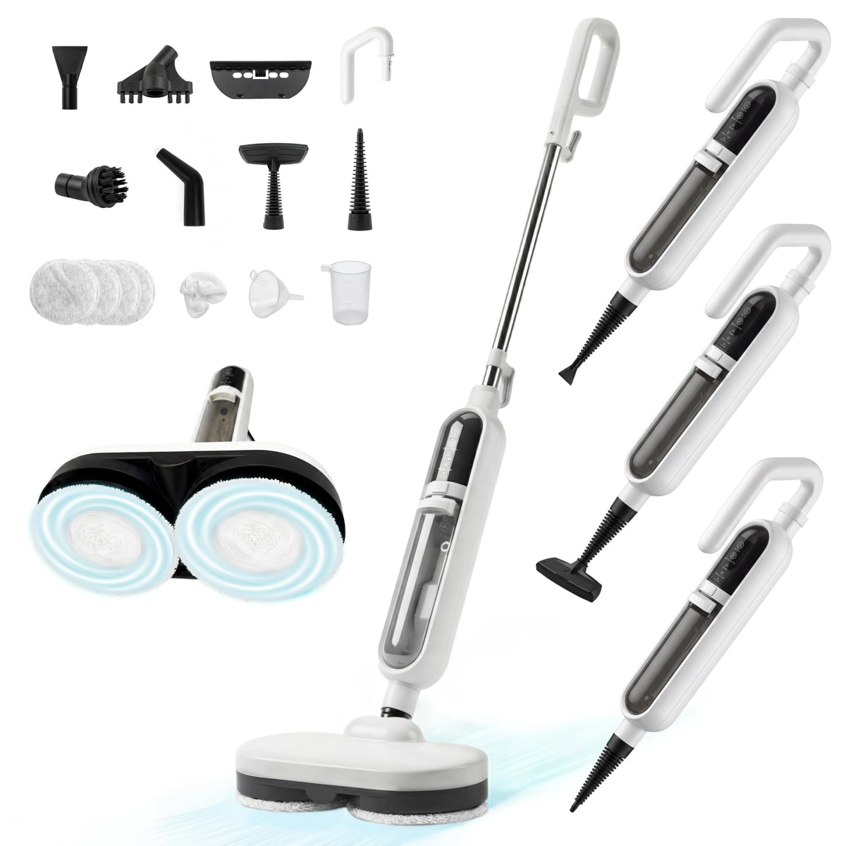 Livatro Steam Mop for Floor Cleaning with Rotating Scrubbing Pads Steamer Steam Cleaner&Mop for Home, 212°F, 500ML Water Tank, 15-in-1 Handheld Floor Steamer, for Hardwood Floors Clothes Window Tile