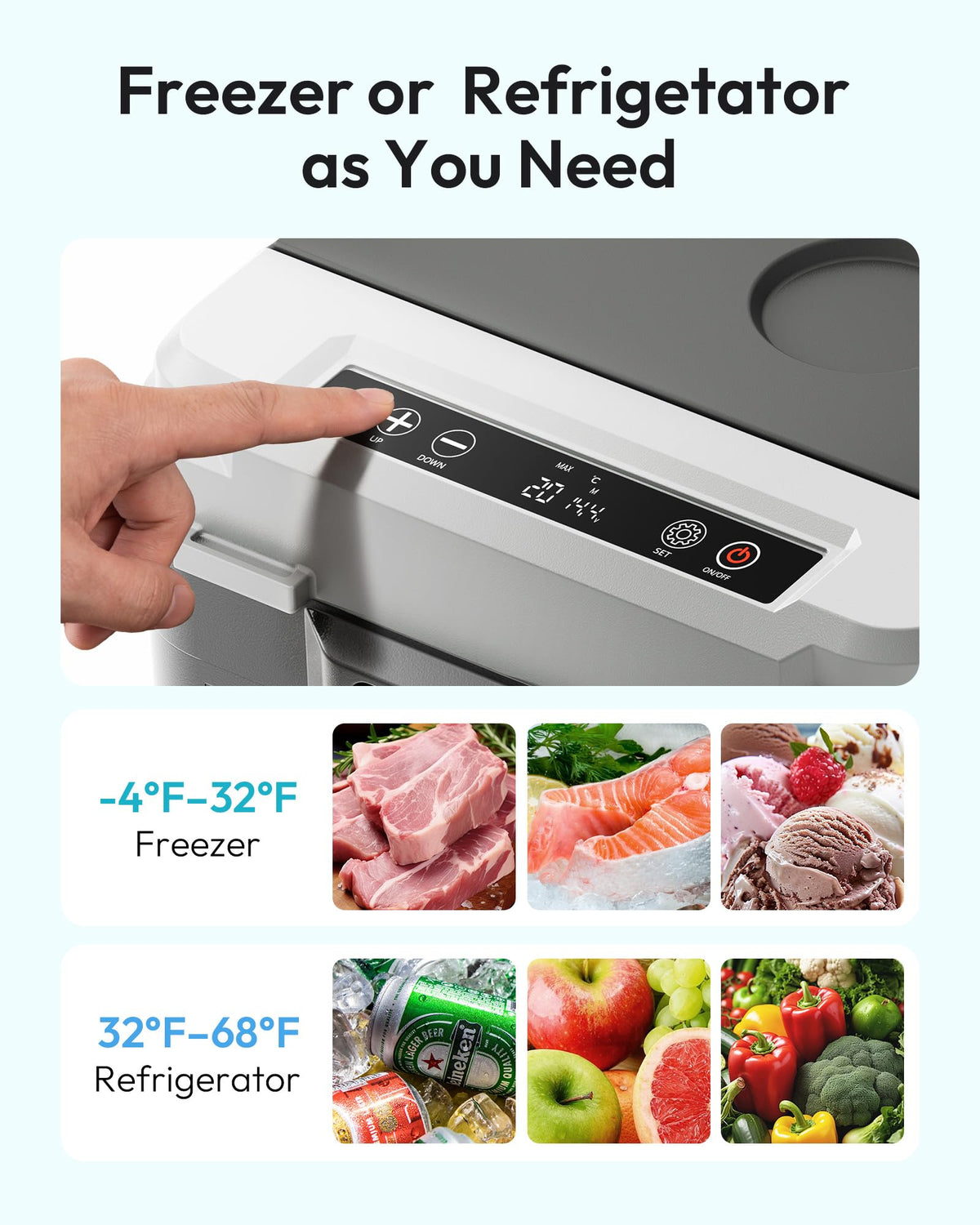 EUHOMY 12QT 12 Volt Refrigerator, Portable Car Fridge with App Control No Ice Needed, 12V&100-240V,Compressor Cooling, ECO/MAX Modes, 3-Level Battery Protection, 45 dB, Camping/RV/Travel Use
