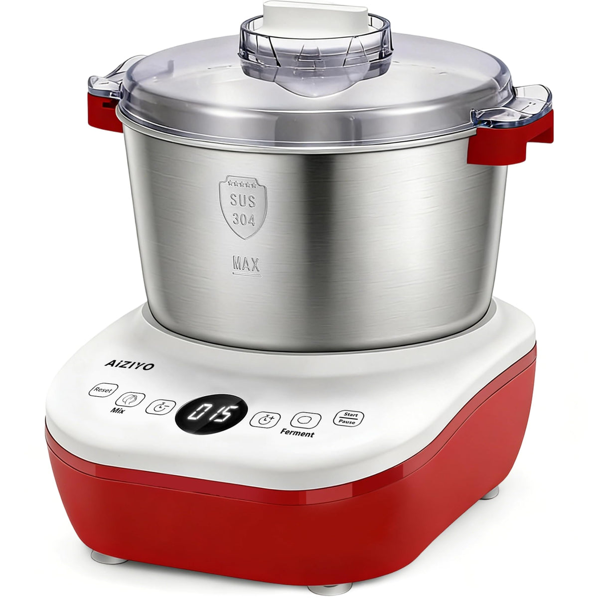 AIZIYO DoughChief, Electric Dough Mixer 7.4Qt with Ferment Function, Dough Maker 304 Stainless Steel Bowl, Microcomputer Control, Face-up Touch Panel, Easy To Clean for Bread & Pizza