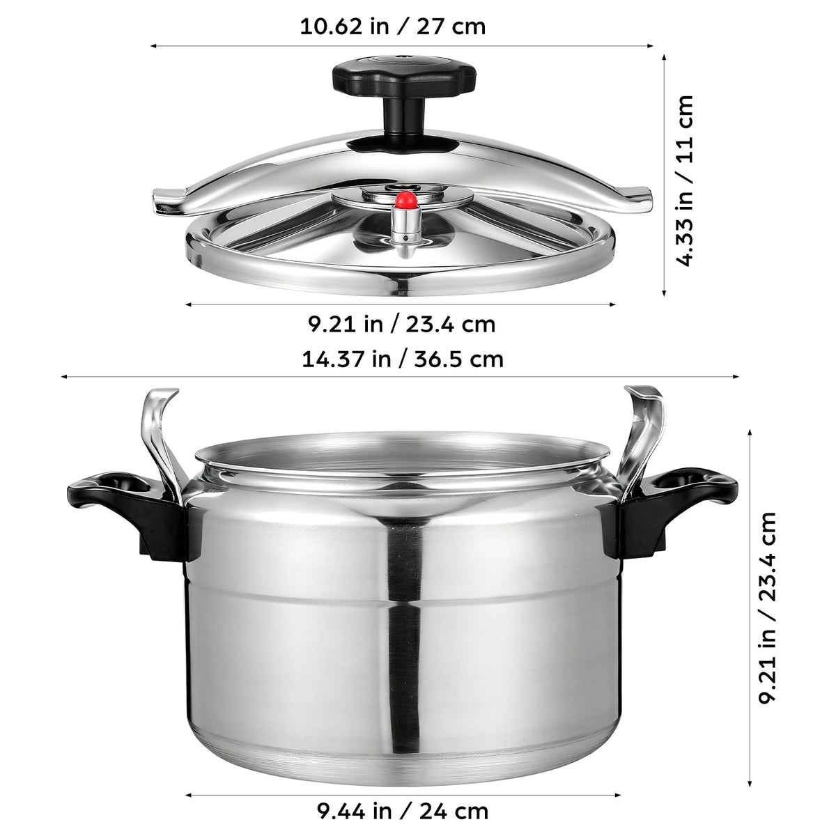 Luxshiny Stainless Steel Pressure Cooker Gas Stove Top Pressure Canner 7.4Quart/7L Safety Aluminum Canning Pot Household Cooker Pot Silver