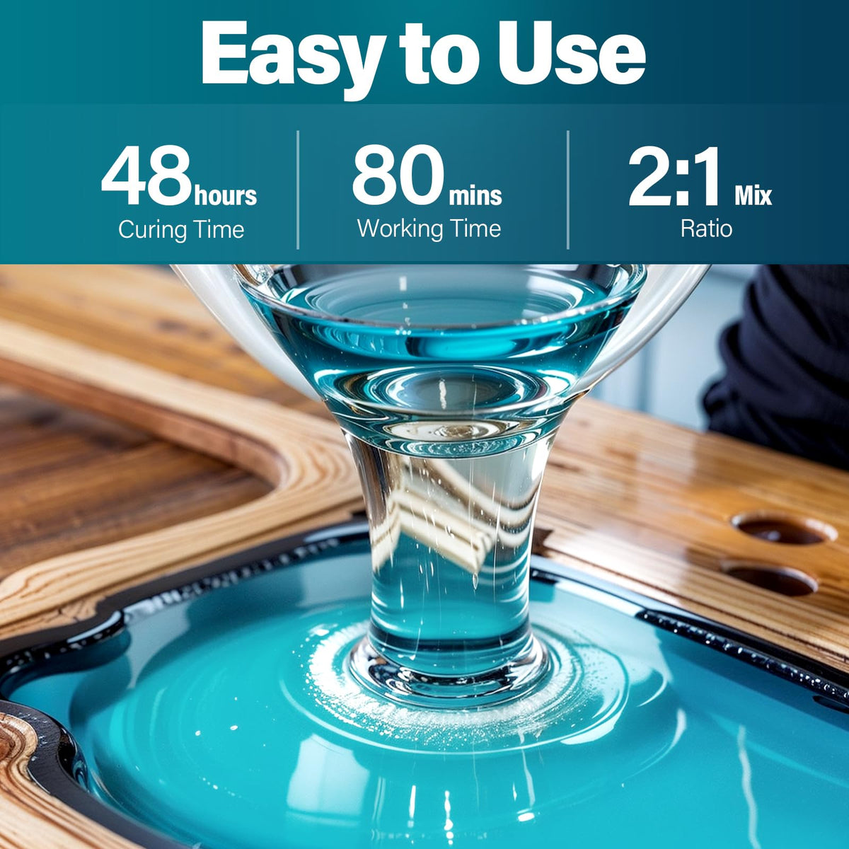 1.5 Gallon Deep Pour Epoxy Resin for 2-4 inch Pour Bubble Free, Low Odor,2:1mix ratio, Low Viscosity Casting Resin for Flower Preservation,River Table,Art,Crafts