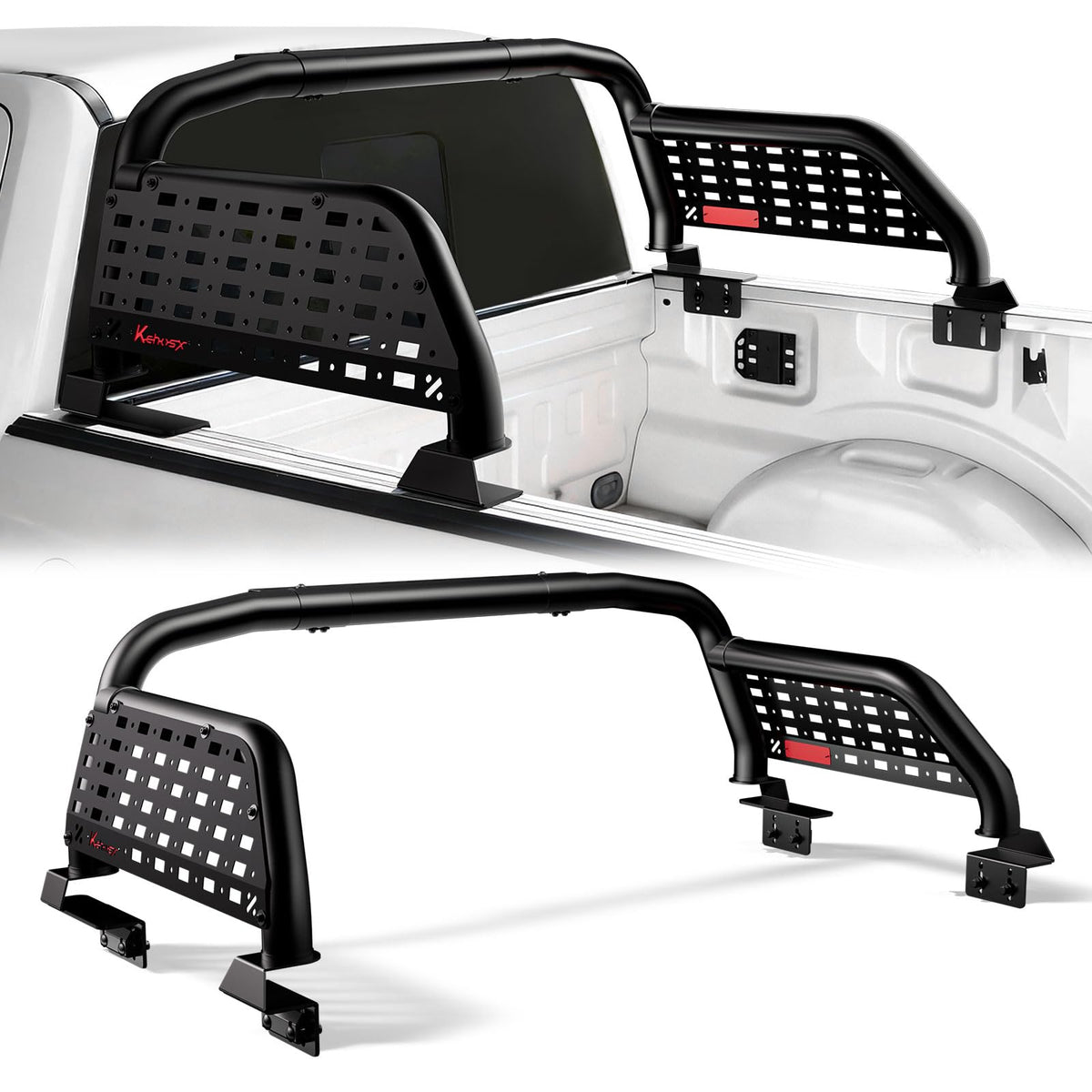 Adjustable Roll Bar for Truck Compatible with Ram Silverado F150 Fits Ram 1500, Tundra, Titan (59"-66" ). Heavy Duty Alloy Steel Stronger Enhance Rollover Protection on Off-road