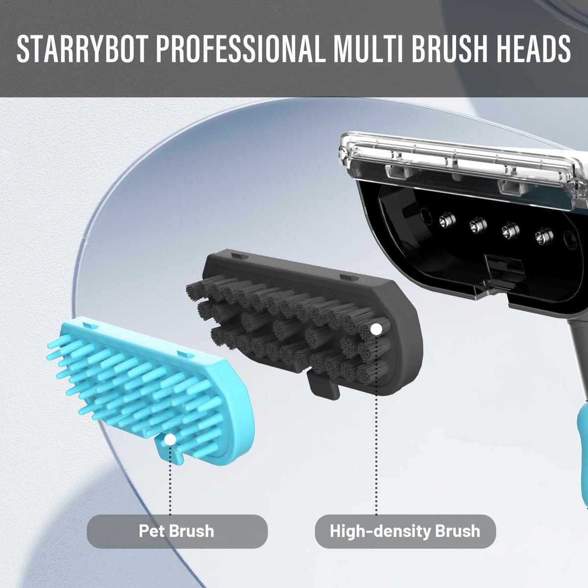 Starrybot Portable Carpet Cleaner with Steam, 18Kpa Spot Cleaner(Gray) Steam and heating technology help lift pet messes, couch stains, stair spots, rugs, and furniture dirt.