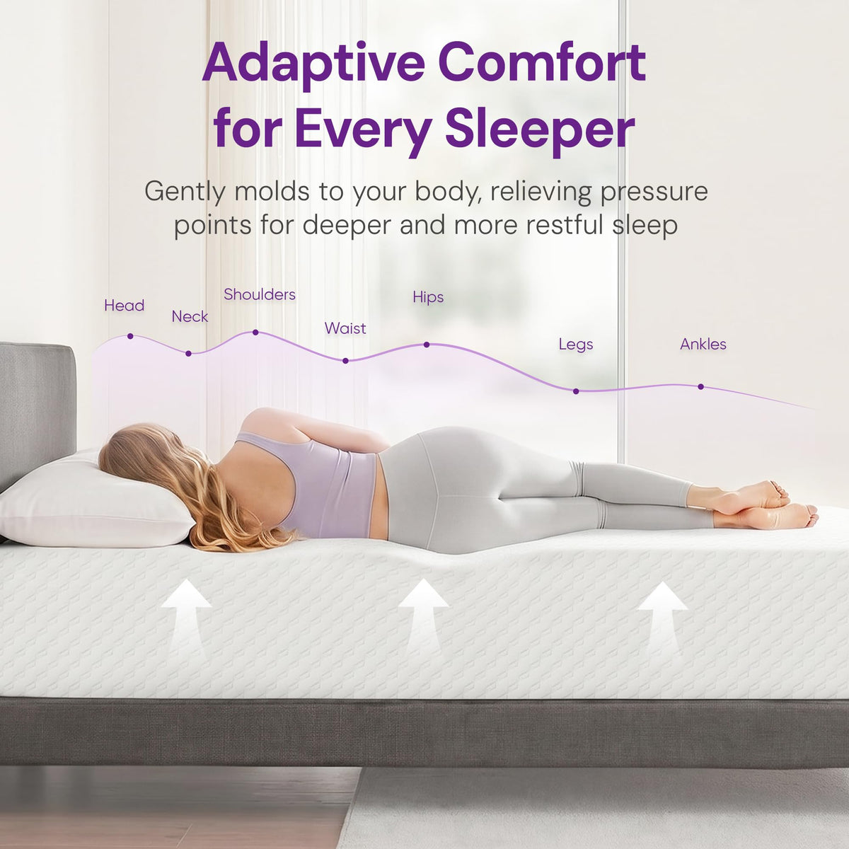 GAESTE Twin 8 Inch Cooling Gel Memory Foam Mattress, Medium Feel Pressure Relief & Ergonomic Support, Cool Sleep, Machine Washable Anti-Slip Cover, Fiberglass free, CertiPUR-US Certified