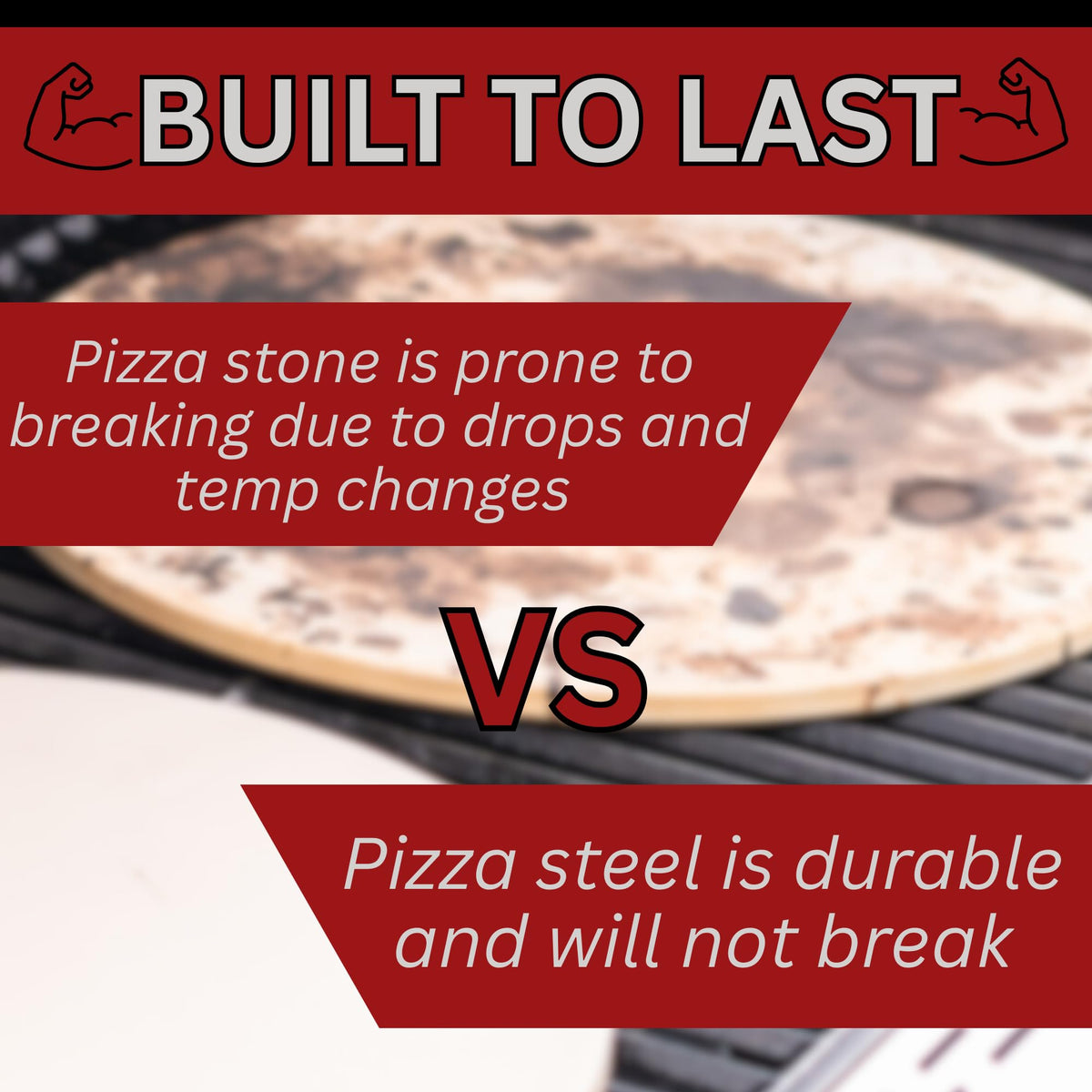 ThermiChef 16" x 16" Pizza Steel - 1/4" Steel, 17.6 lbs Multipurpose Cooking Steel for Pizzas, Sourdough, Grilling & More - Made in the USA