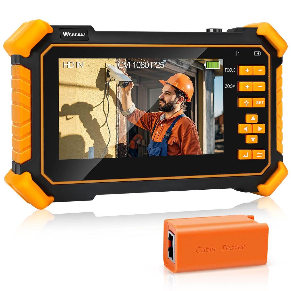 [New] WSDCAM 4-in-1 HD CCTV Tester Monitor Auto HD Coaxial Camera Tester, 4K 8MP CVI/TVI/AHD/CVBS Analog Camera/UTP Cable Test, 4.3in TFT-LCD Screen PTZ Control RS485 Call OSD Menu DC12V Power Output