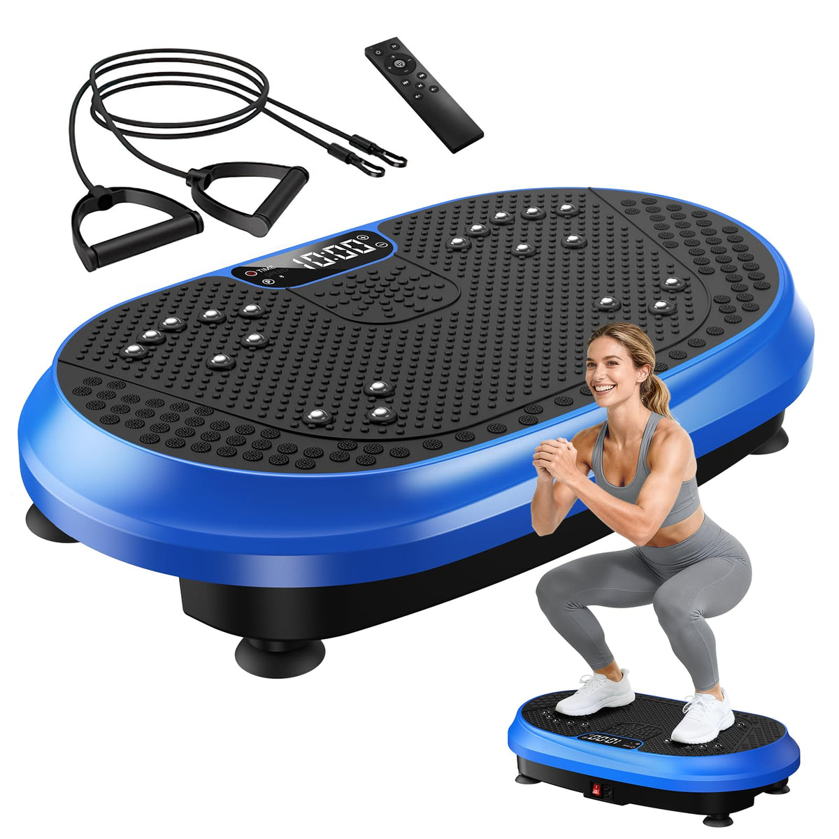 HVX Vibration Plate Exercise Machine 450 lbs Capacity Lymphatic Drainage Vibrating Fitness Platform Full Body Shaker Workout Equipment Vibration Platform Machine Shaping Vibrate Board for Home Sport