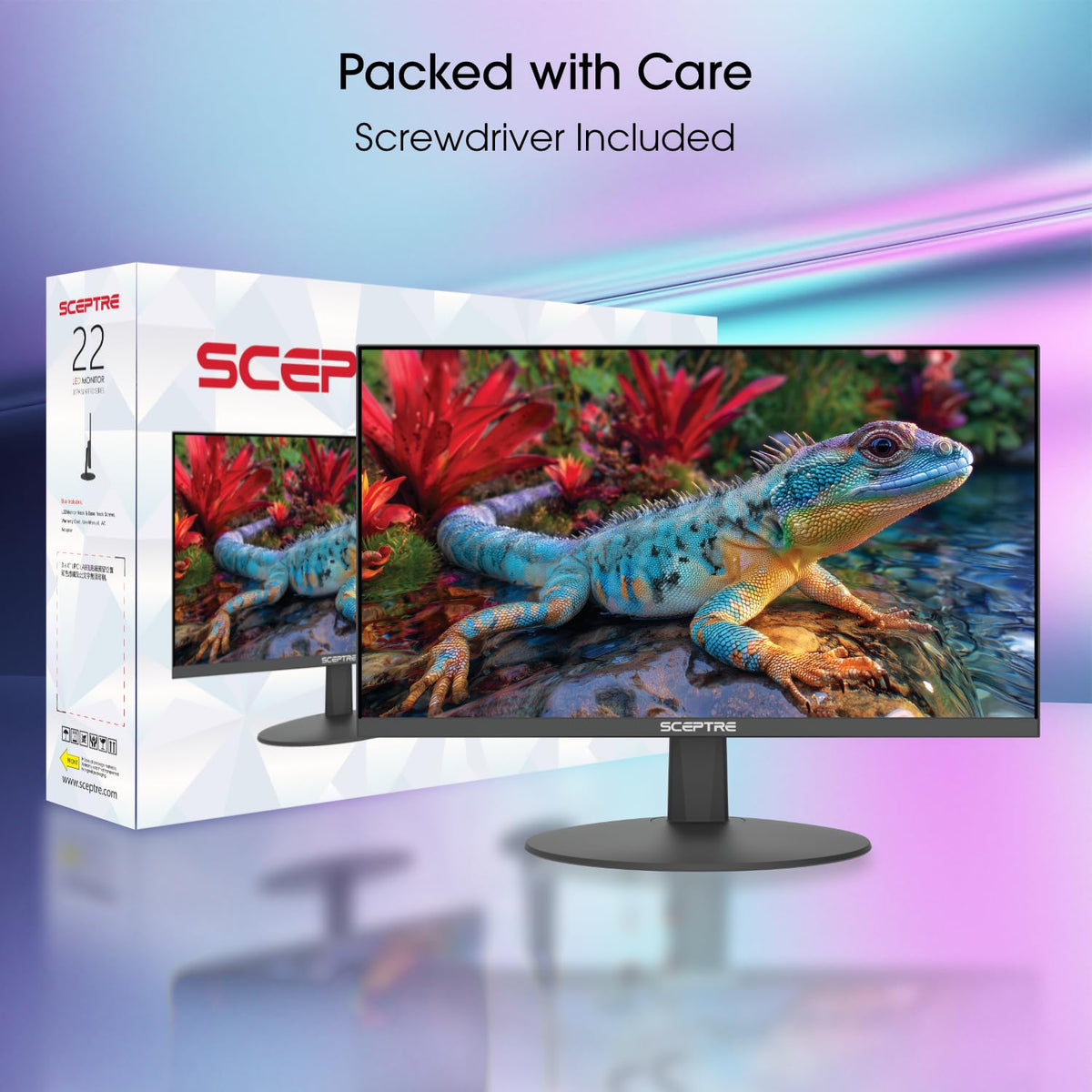Sceptre New 22-Inch Gaming Monitor, FHD 1080p, Up to 144Hz, HDMI, DisplayPort, Built-in Speakers, Machine Black (E225W-FW144 Series, 2026)