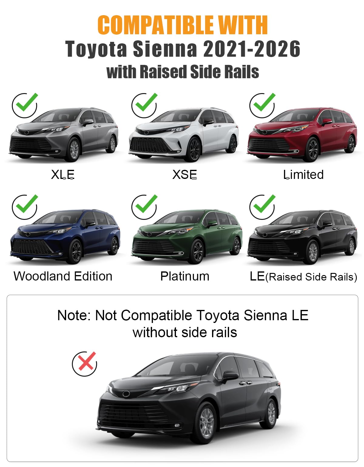 KINGGERI 300Lbs Roof Rack Cross Bars for Toyota Sienna 2021-2026 Lockable Anti-Theft Aluminum Roof Rails Crossbars Rooftop Cargo Basket Carrier Bag Luggage Rails