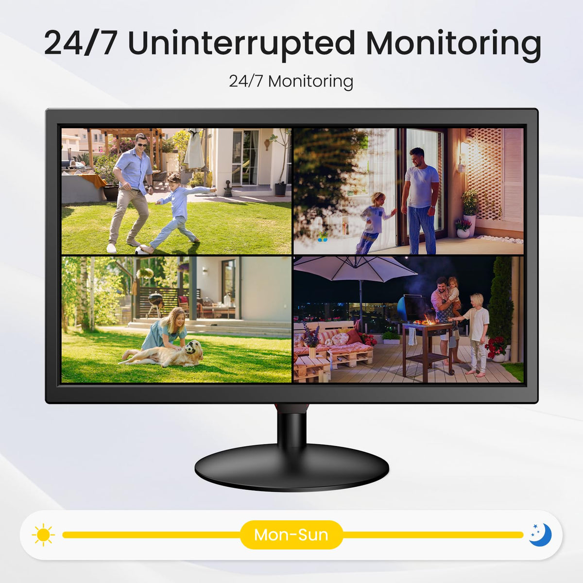 Eyoyo Security Camera Monitor 22-inch, 1080P FHD 75Hz LED PC Screen with HDMI VGA AV BNC USB Inputs, Built- in Speakers, 100x100mm VESA Compatible, Video Monitor for CCTV NVR DVR,