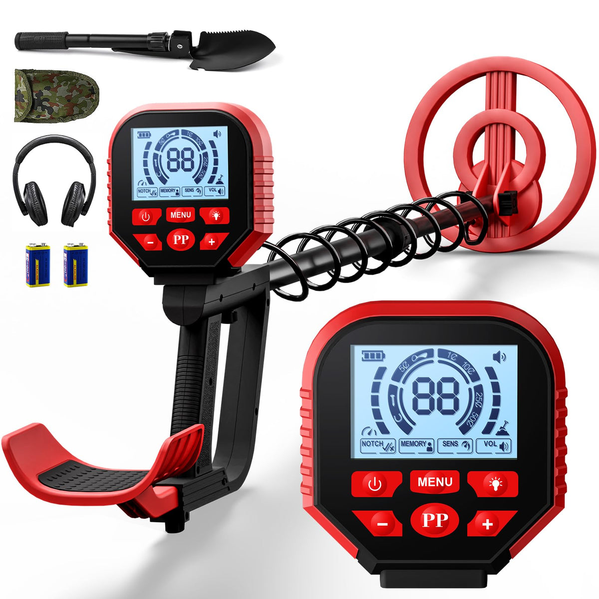 2026 Latest Higher Accuracy Professional Metal Detector for Adults with LCD Gold Detector with Advanced DSP Chip, IP68 Waterproof Search Coil, 2.26 Pounds Lightweight Suitable for Beach and Backyard