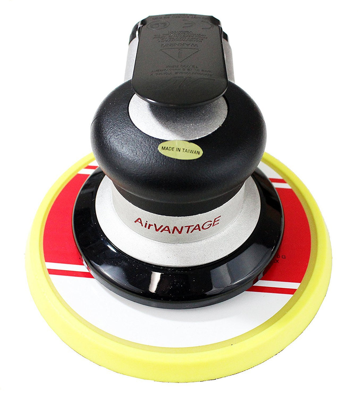 AirVANTAGE Industrial Grade Random Orbital Air Sander Non-Vacuum With Low-Profile Pad, 1/4 in. NPT Air Inlet (5": 3/32- Hook & Loop)