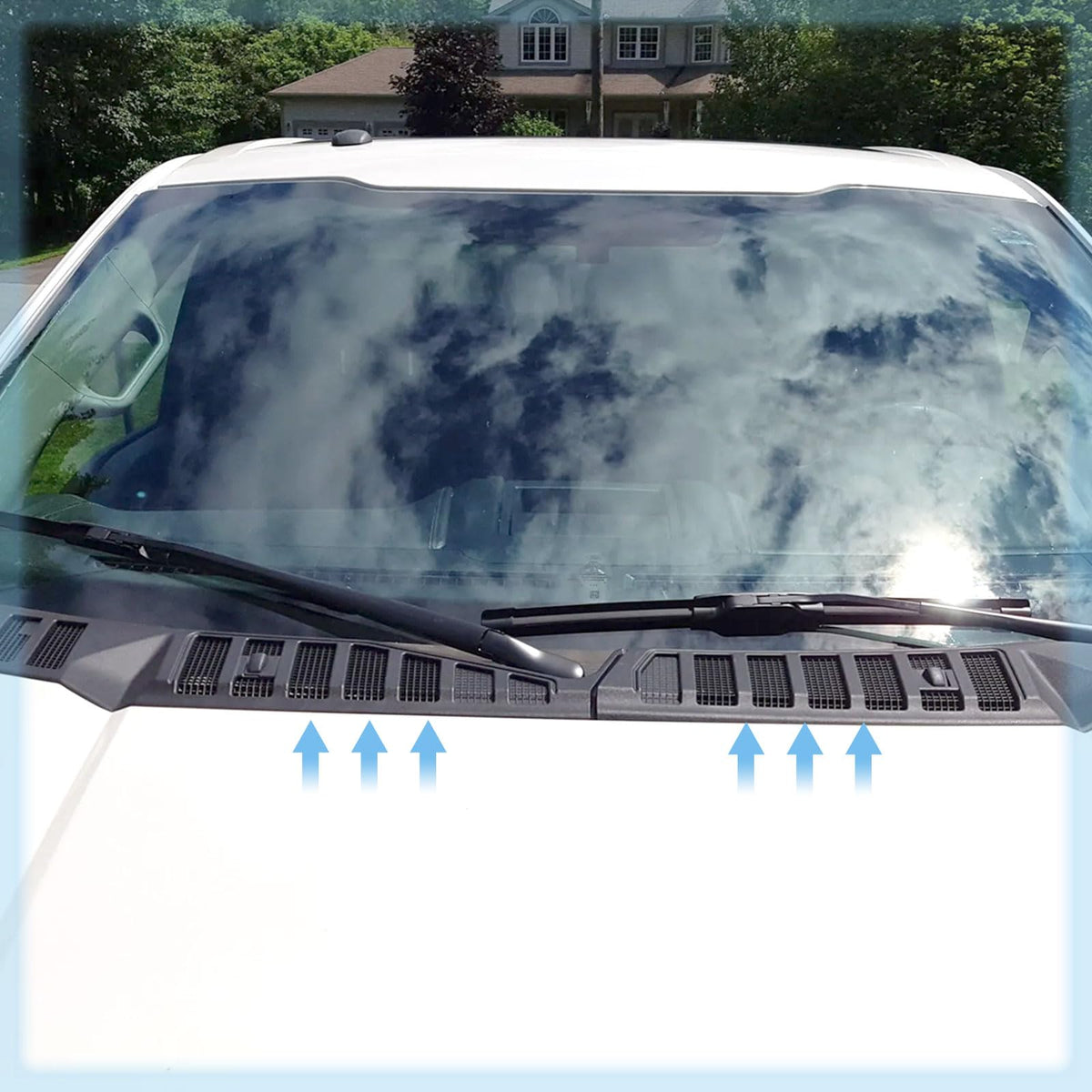 Windshield Cowl Wiper Panel Grille Fits Ford F150 2015-2020 with Clips for Install, Handle all Weather, Front Window Cover Insert Panel Replace FL3Z15022A69B