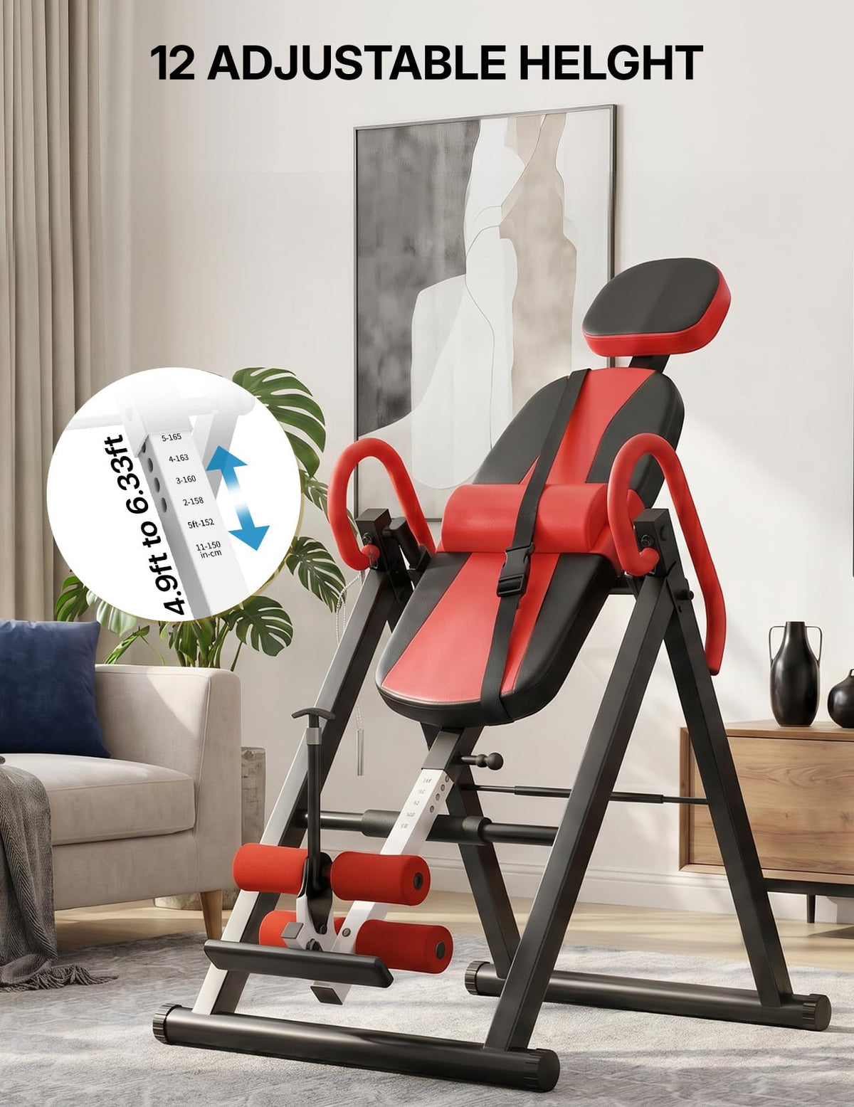 YOLEO Gravity Inversion Table for Back Pain Relief 2026 New Inversion Table w/Lumbar Support, Easy to Assemble, Back Stretcher Machine 300 lbs