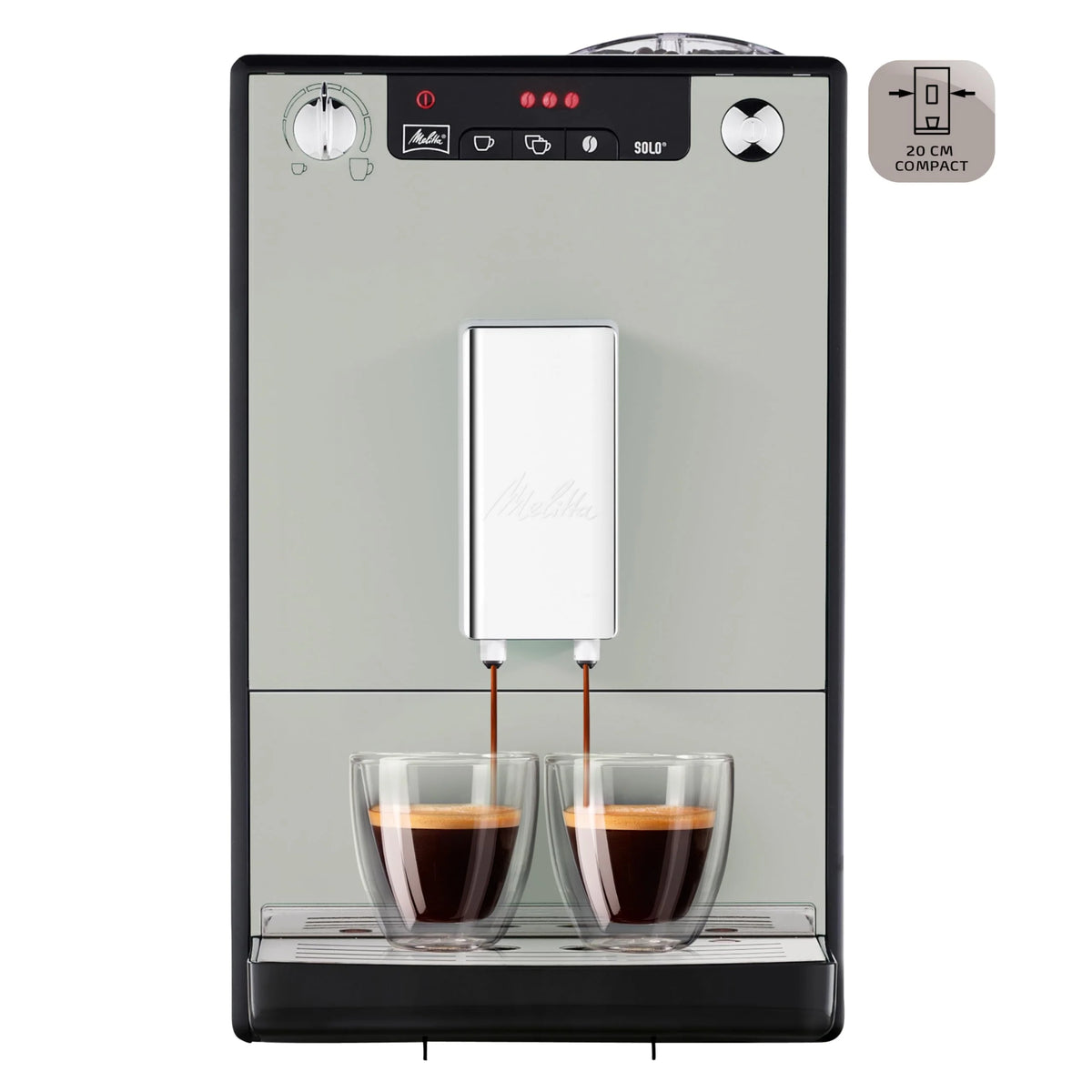 2026 Melitta Solo Sandy Grey, Grain Coffee Machine with Grinder and Aroma Extraction System, LED Display, Mode 1 to 2 Cups, E