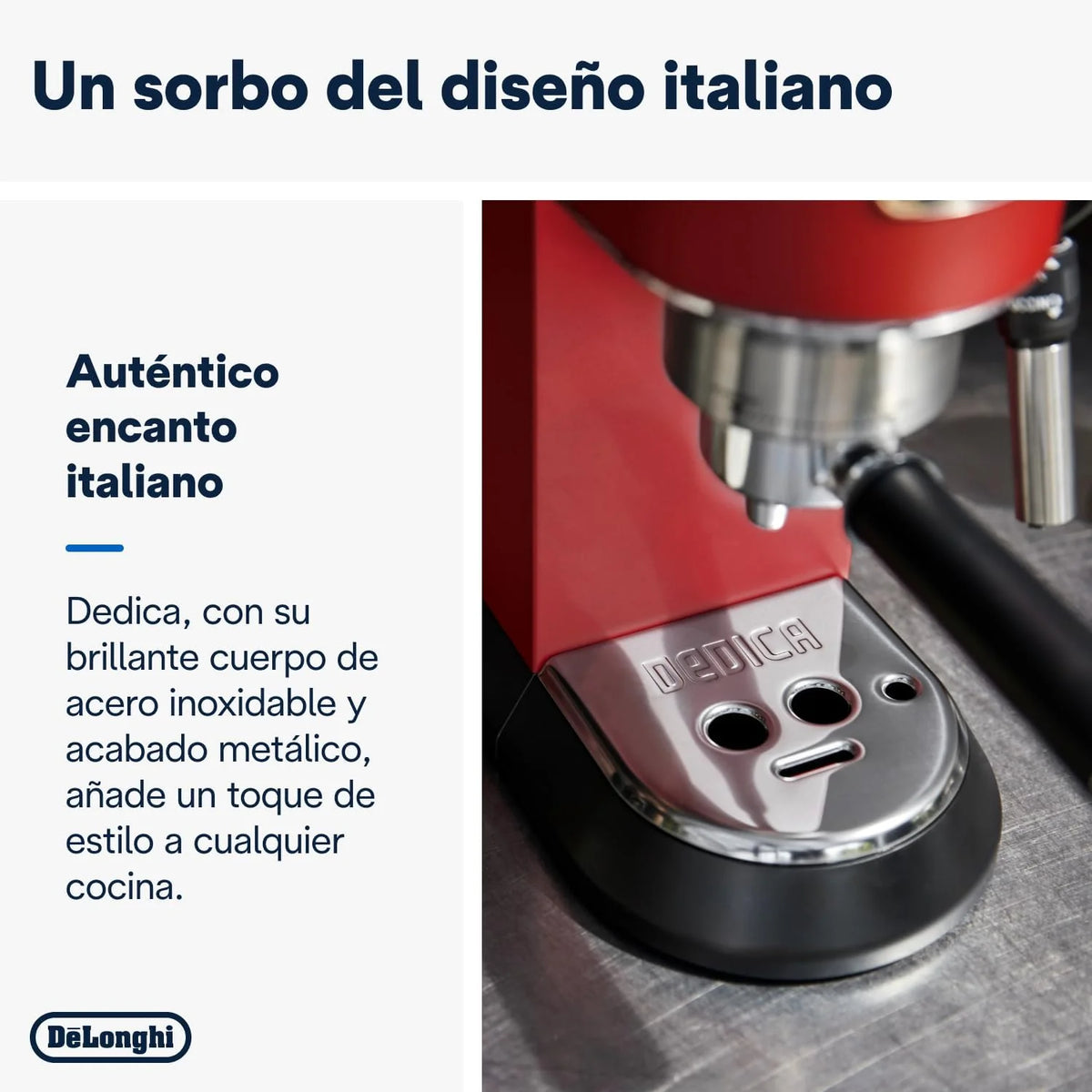 2026 De'Longhi Dedica – Stainless steel pump coffee maker for ground or individual coffee, espresso and cappuccino, 1.3 litre