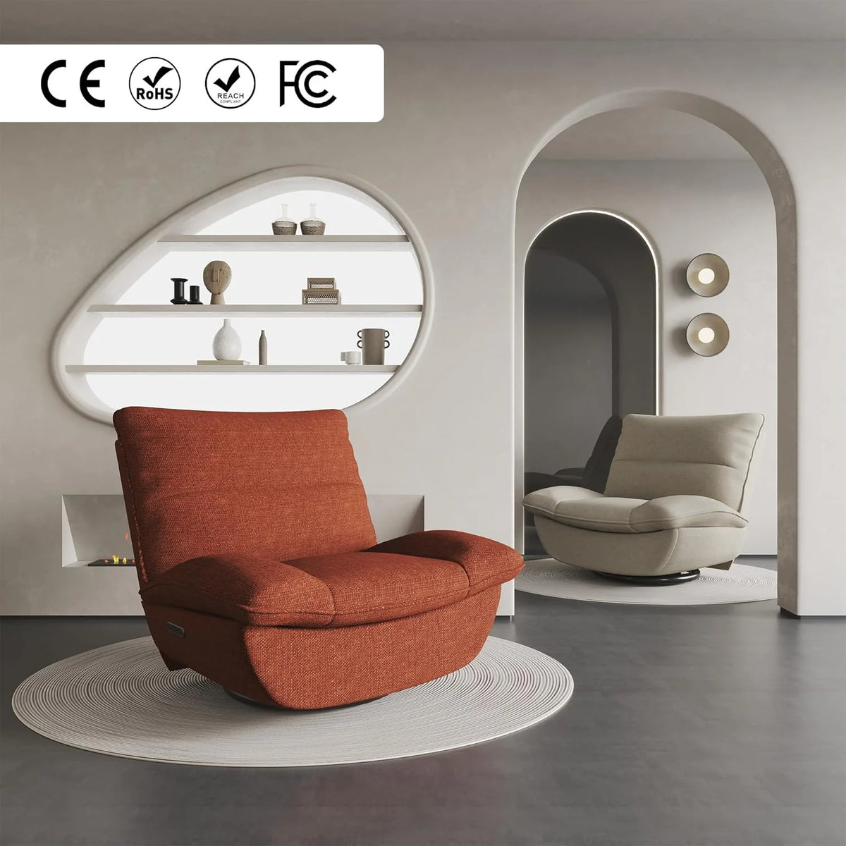2026 FLEXISPOT XC6 reclining armchair, swinging sofa, TV chair with adjustable backrest, reclining armchair for bedroom, livi
