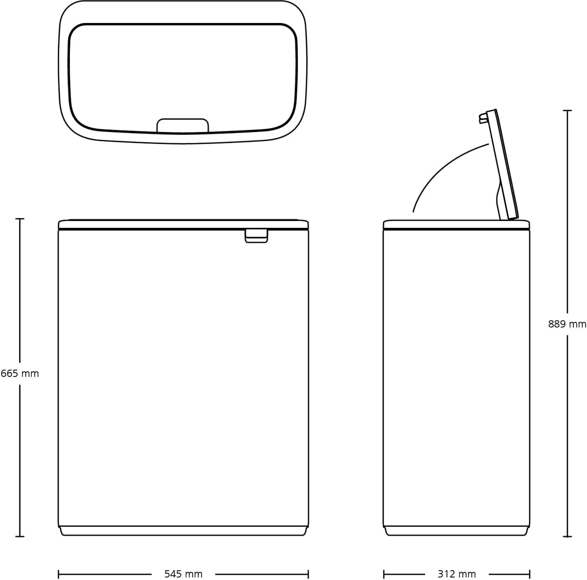 2026 Brabantia bin, matt steel, finger tracker, 2 x 30 L