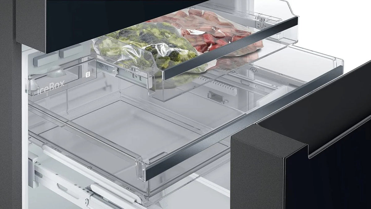 2026 SIEMENS KF96NVPEA iQ300 multi-door refrigerator, 183 x 91 cm, 405 L cooling & 200 L freezing, hyperFresh longer freshnes