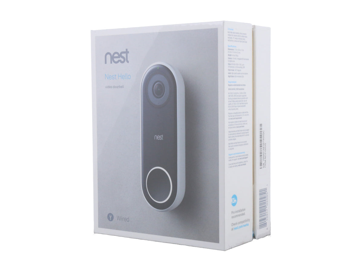 Used - Very Good Nest Hello Doorbell, Full HD with 3MP (2K) color sensor, 8x digital zoom Smart Wired Doorbell