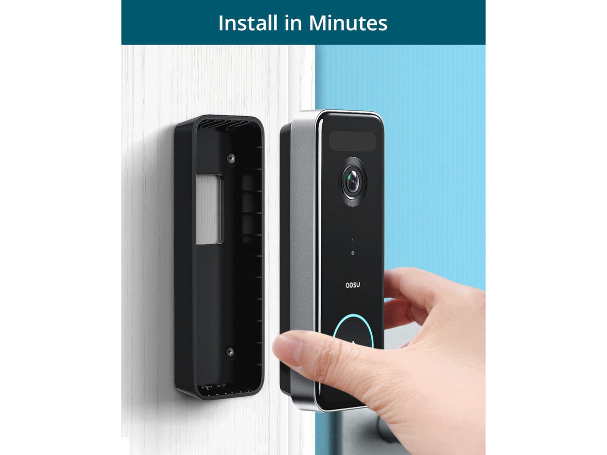 Aosu V8S Video Doorbell Ultra - 5MP Ultra HD - 2.4 GHz WiFi - 180-Day Battery, AI Detection - IP66 - 166deg View - Battery/Wired Mode - Works with Alexa & Google Assistant, No Monthly Fees
